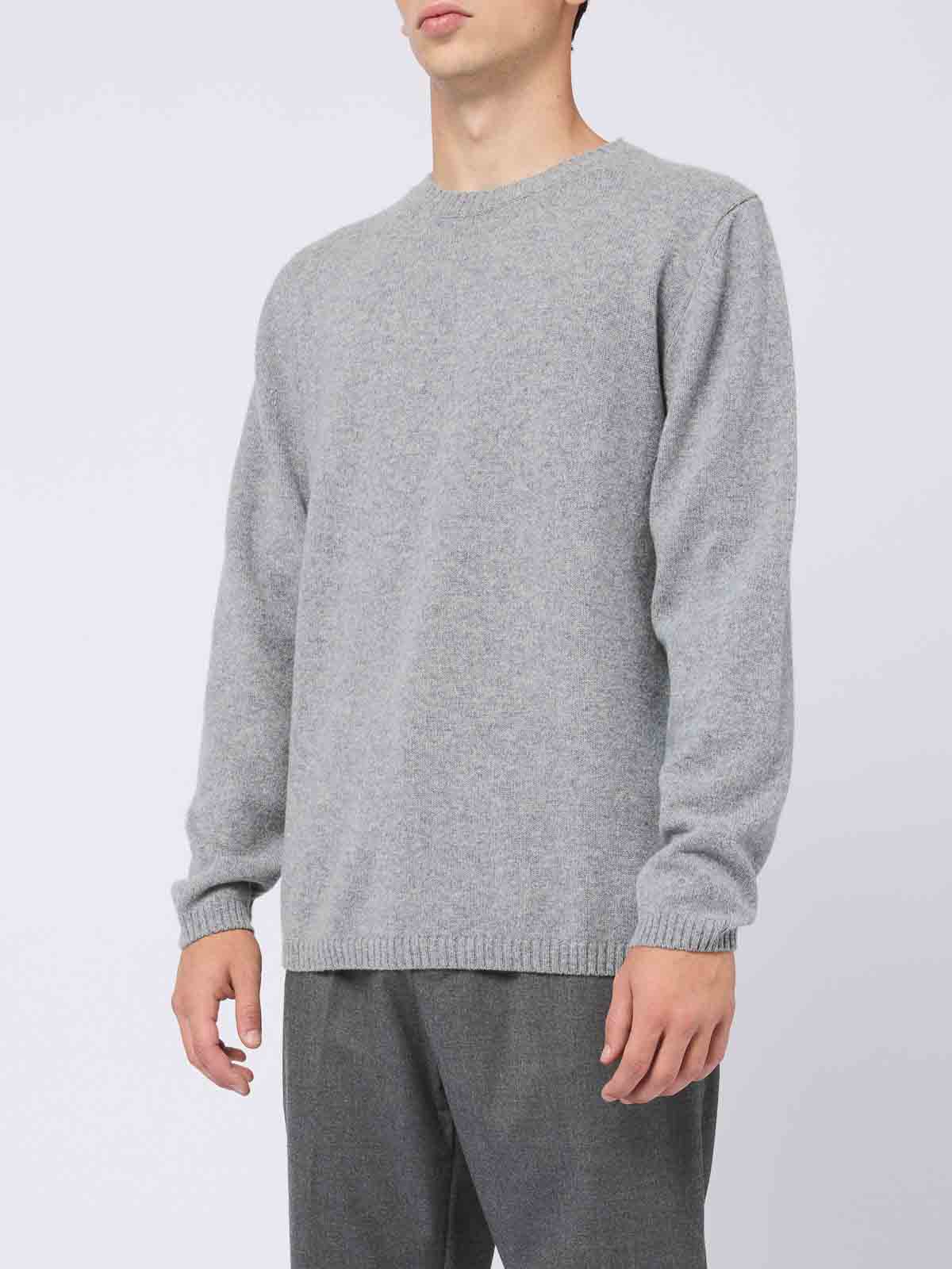 Shop Daniele Fiesoli Gray Merino Wool Crewneck Sweater In Grey