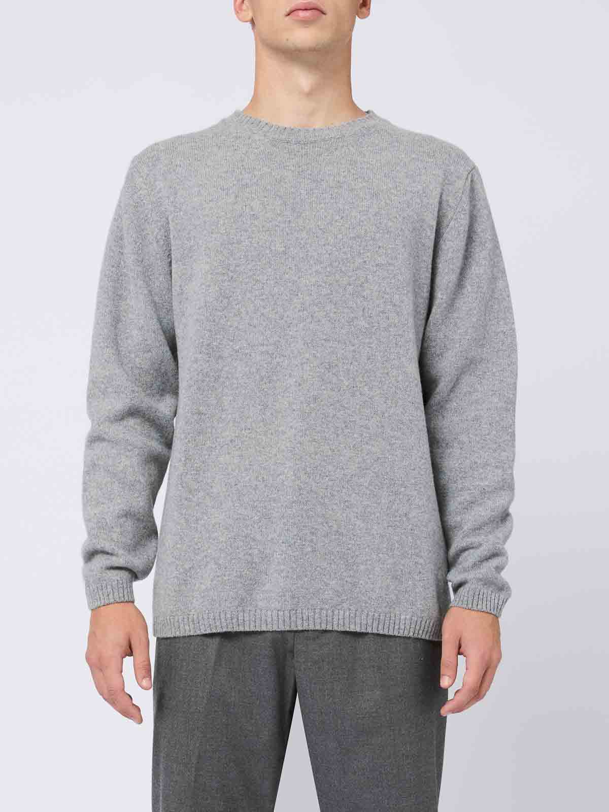 Shop Daniele Fiesoli Gray Merino Wool Crewneck Sweater In Grey