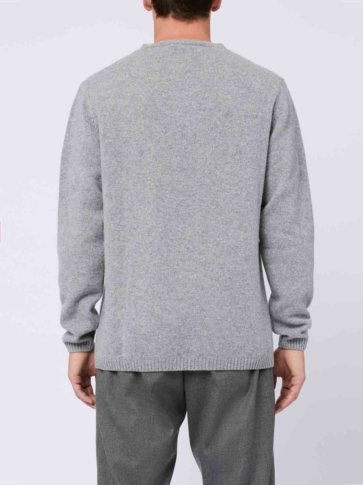 Shop Daniele Fiesoli Gray Merino Wool Crewneck Sweater In Grey