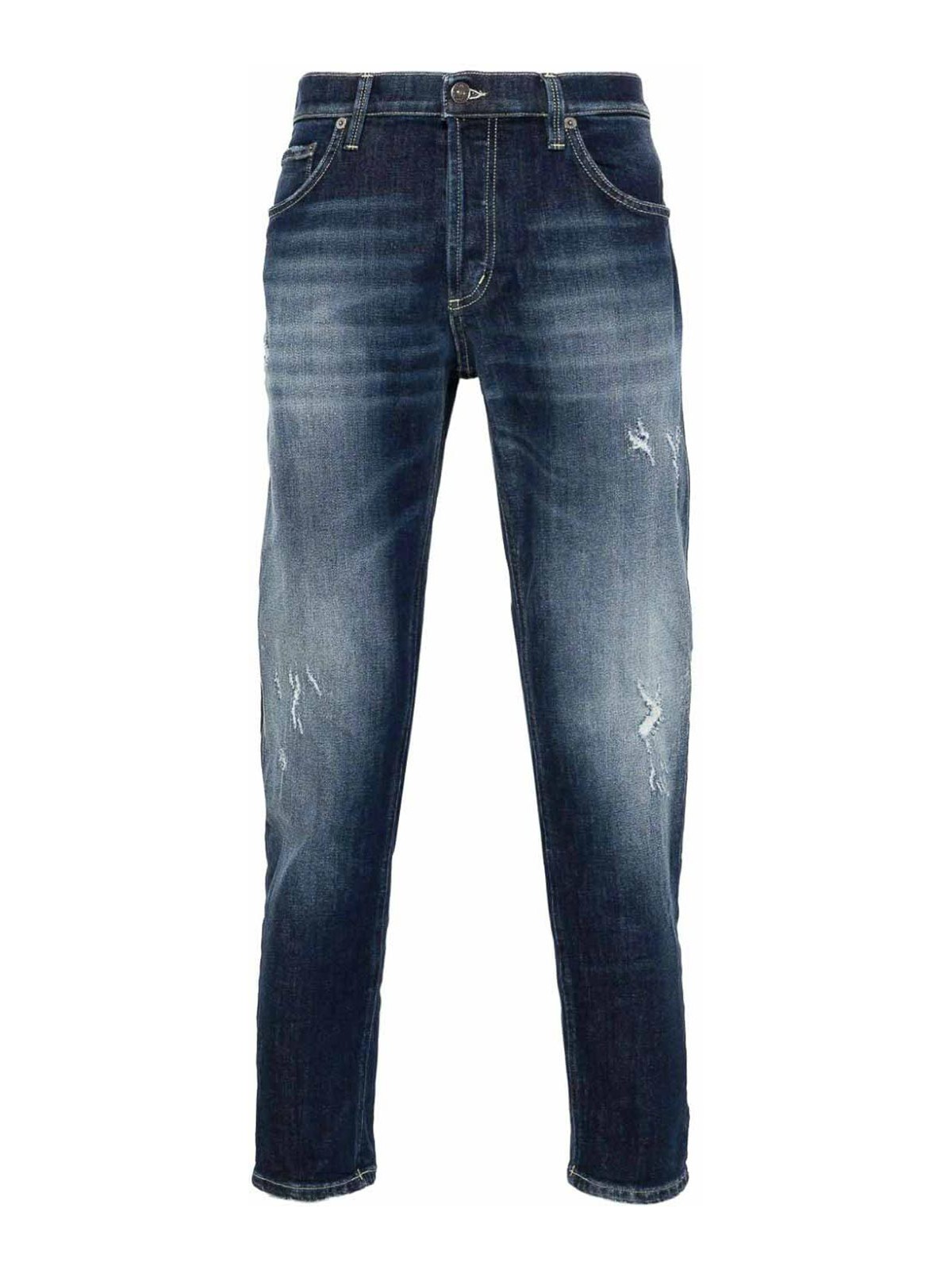 Shop Dondup Cotton Jeans With A Worn Effect In Blue