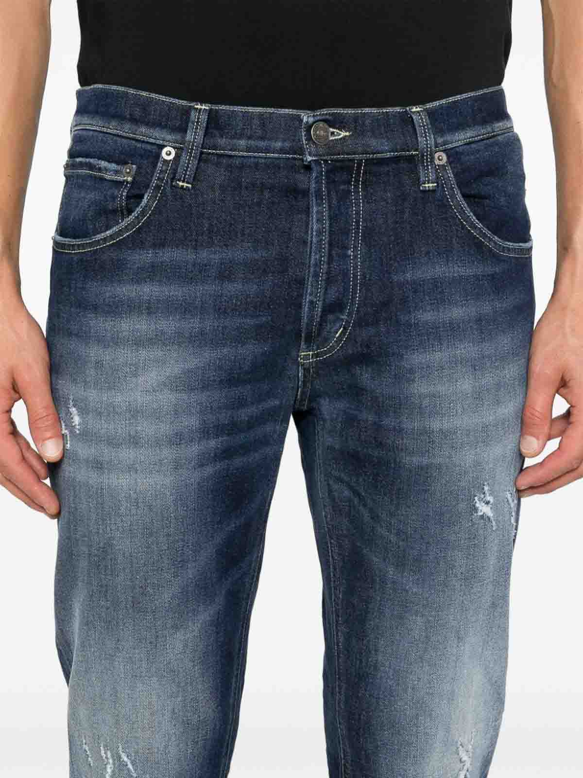 Shop Dondup Cotton Jeans With A Worn Effect In Blue