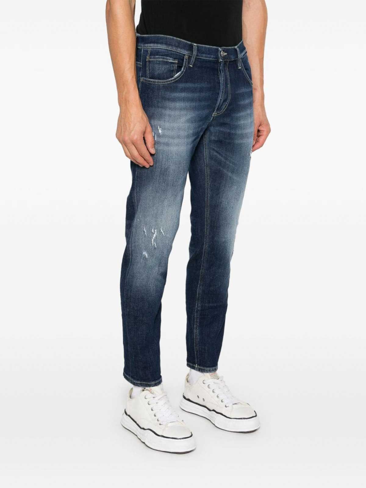 Shop Dondup Cotton Jeans With A Worn Effect In Blue