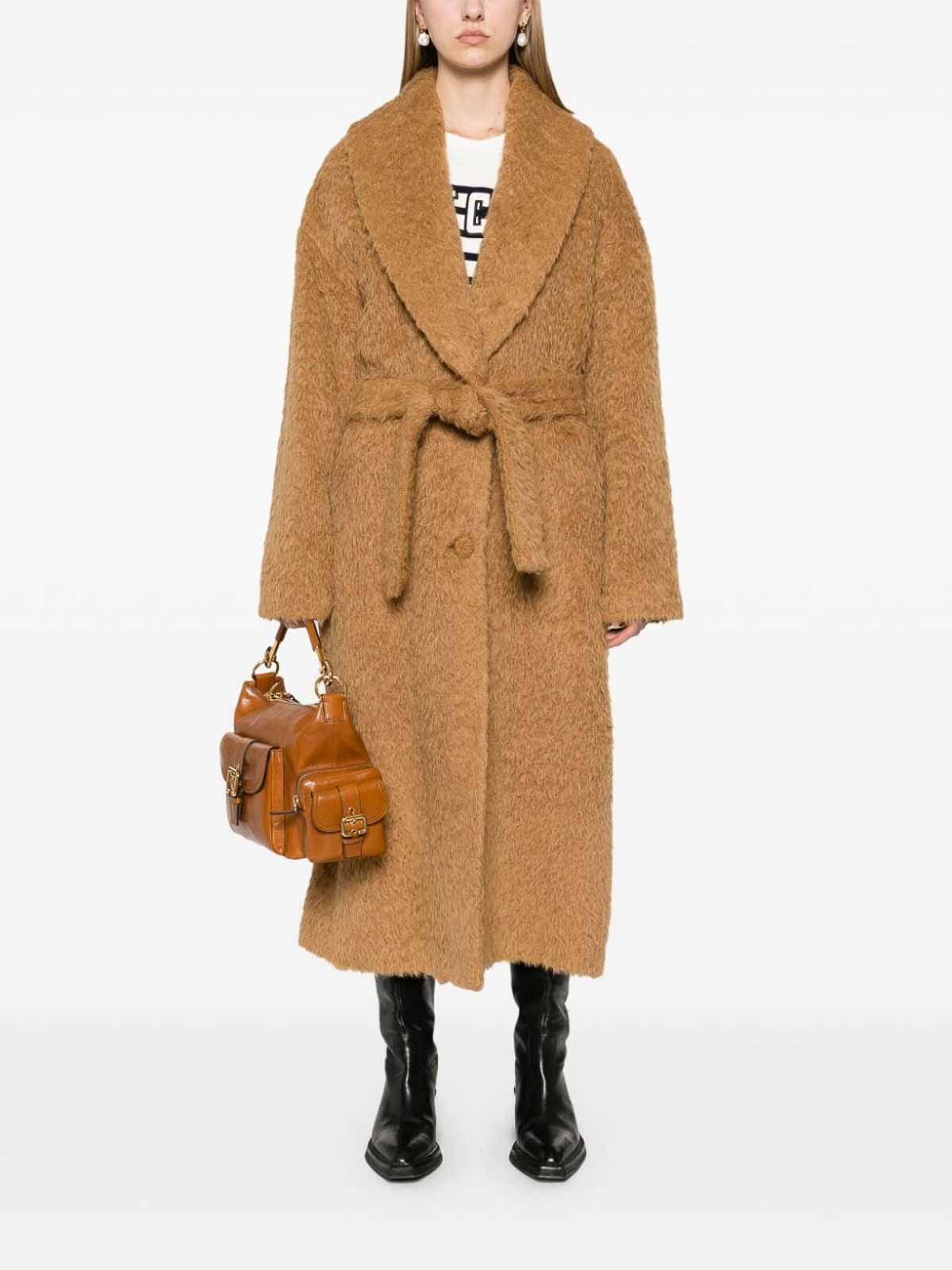 Shop Golden Goose Coat In Brown