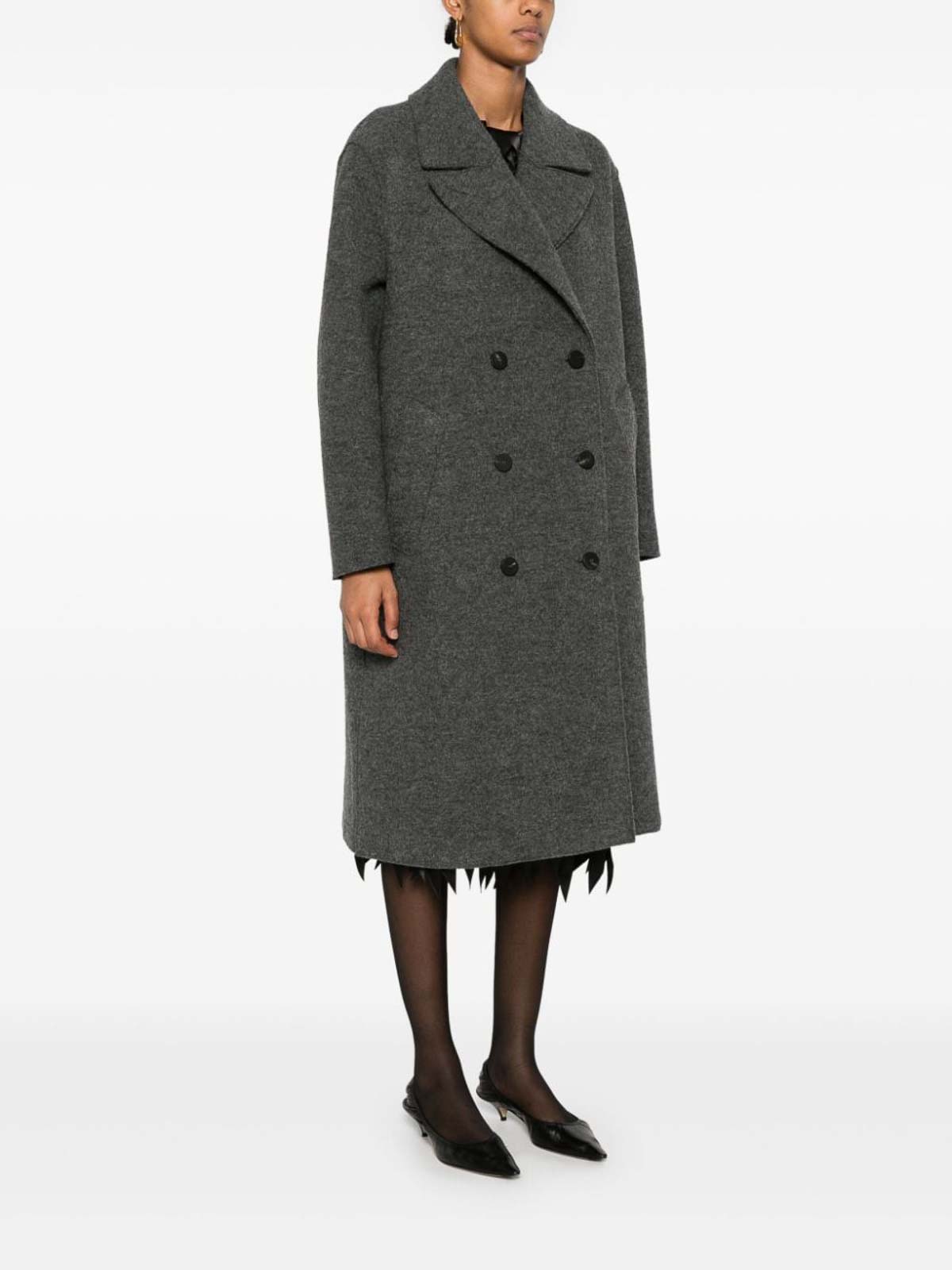 Shop Harris Wharf London Coat In Grey