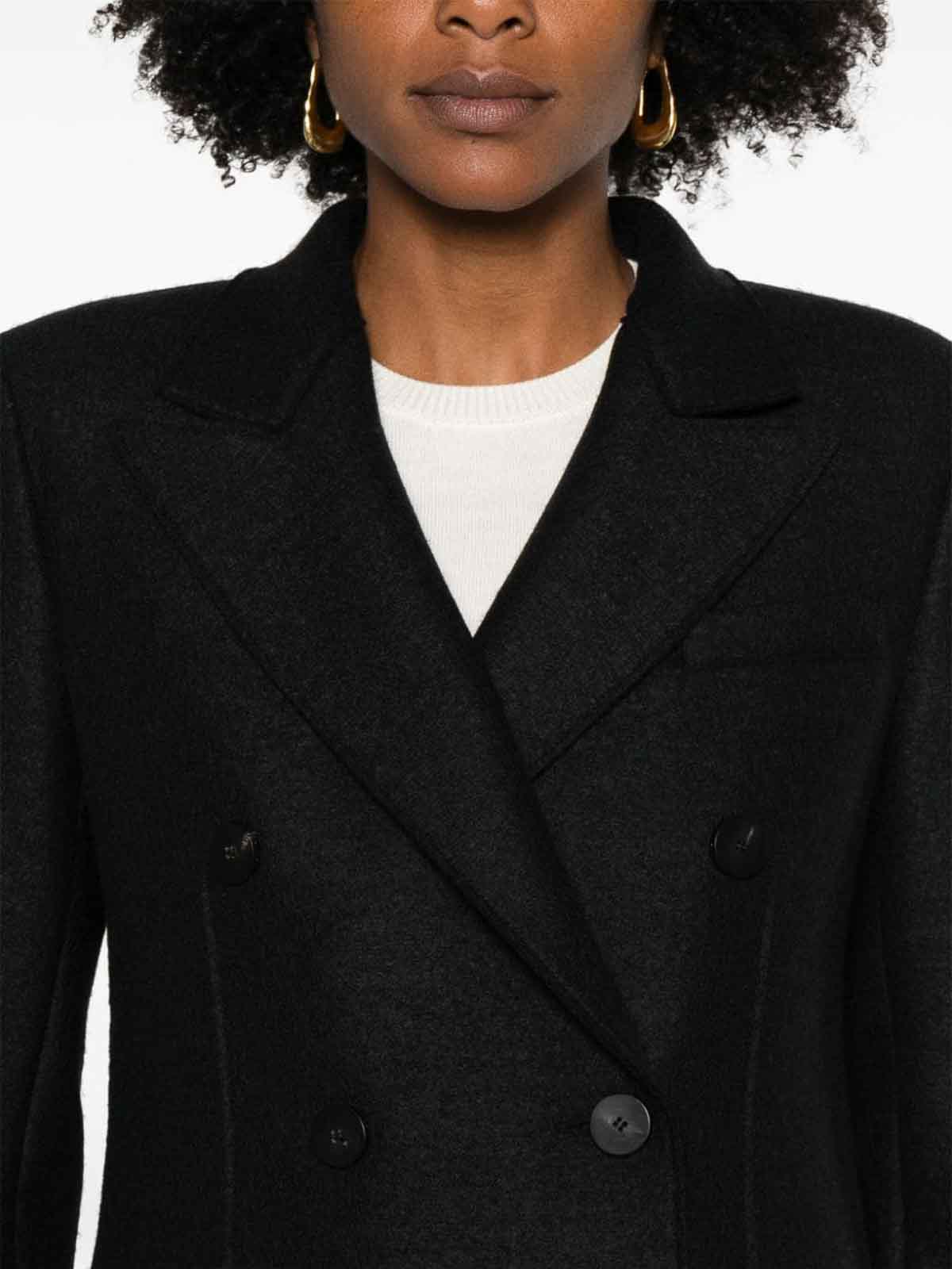 Shop Harris Wharf London Coat In Black