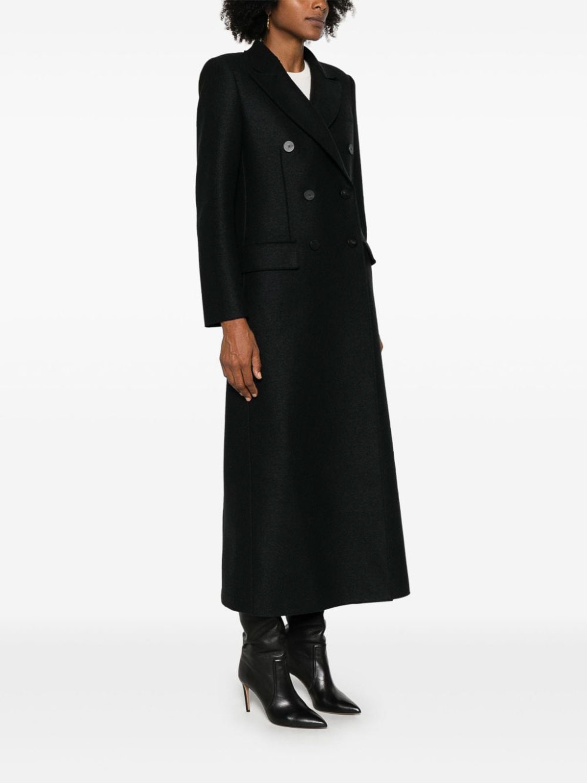 Shop Harris Wharf London Coat In Black