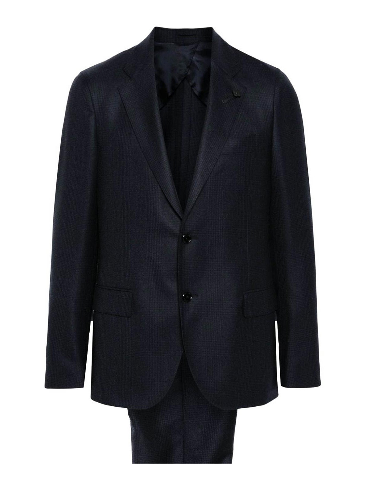 Shop Lardini Single-breasted Suit In Virgin Wool In Blue