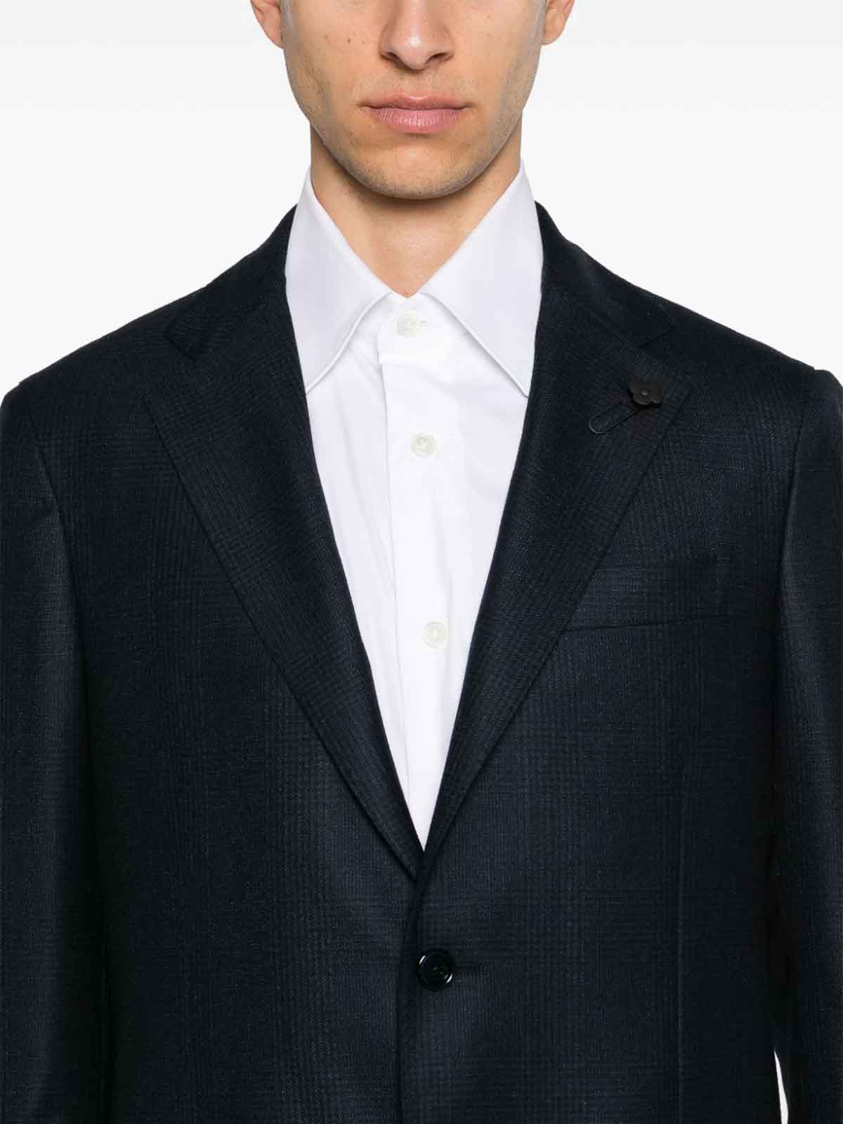 Shop Lardini Single-breasted Suit In Virgin Wool In Blue