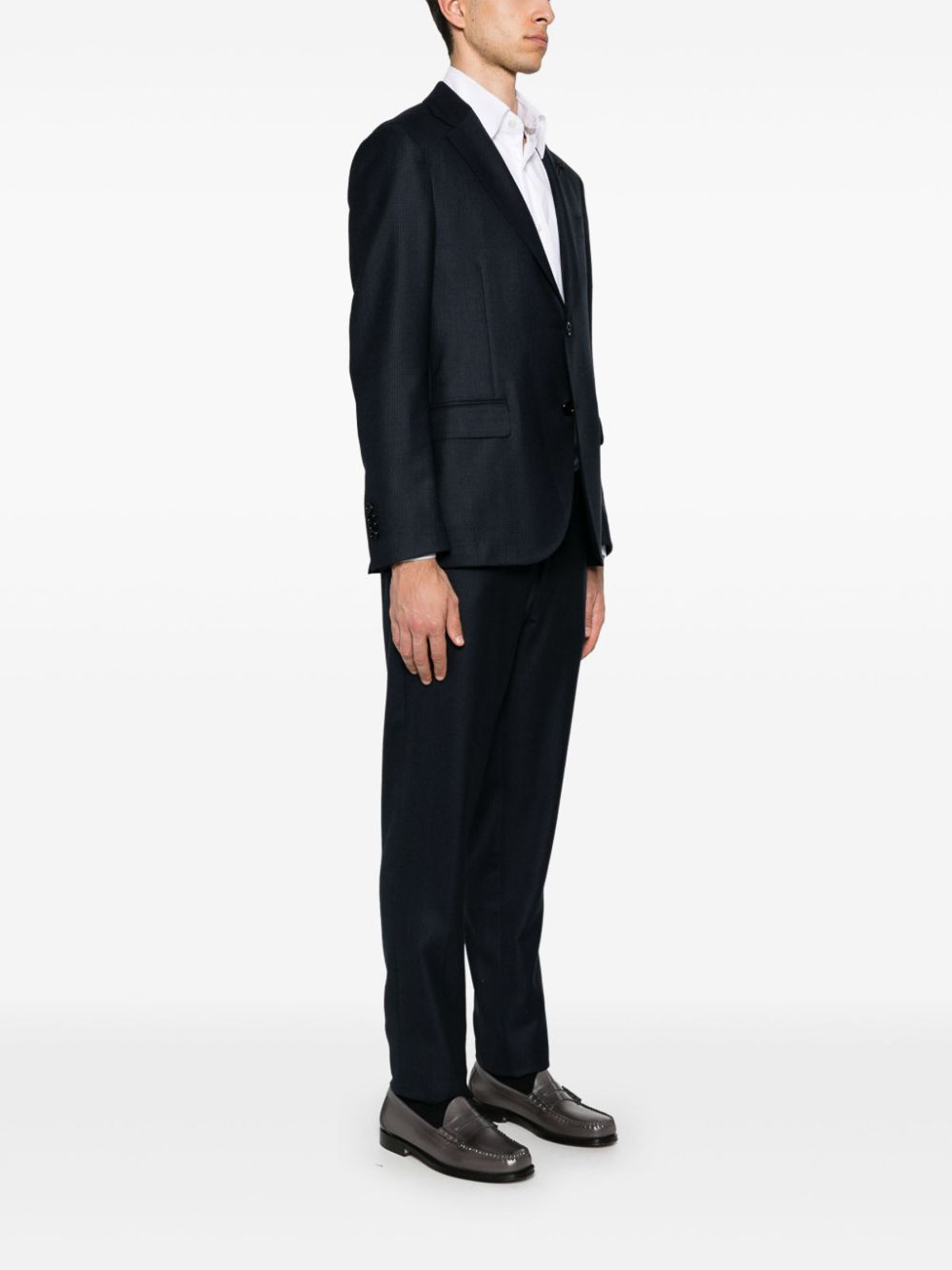 Shop Lardini Single-breasted Suit In Virgin Wool In Blue