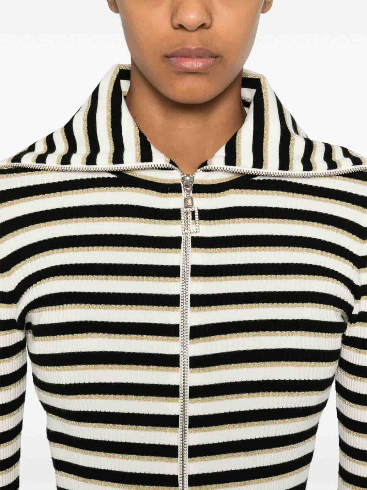 Shop Liu •jo Zipped Cardigan In Multicolour