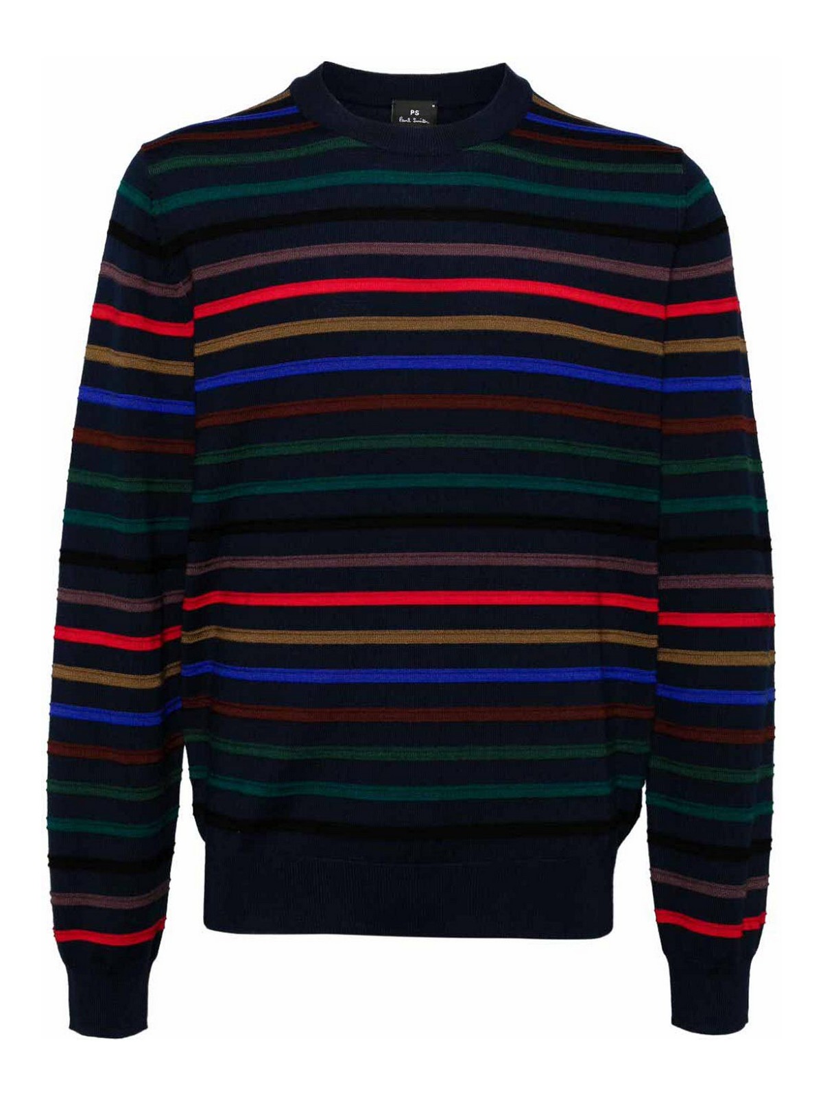 Shop Paul Smith Merino Wool Sweater With Horizontal Stripes In Blue