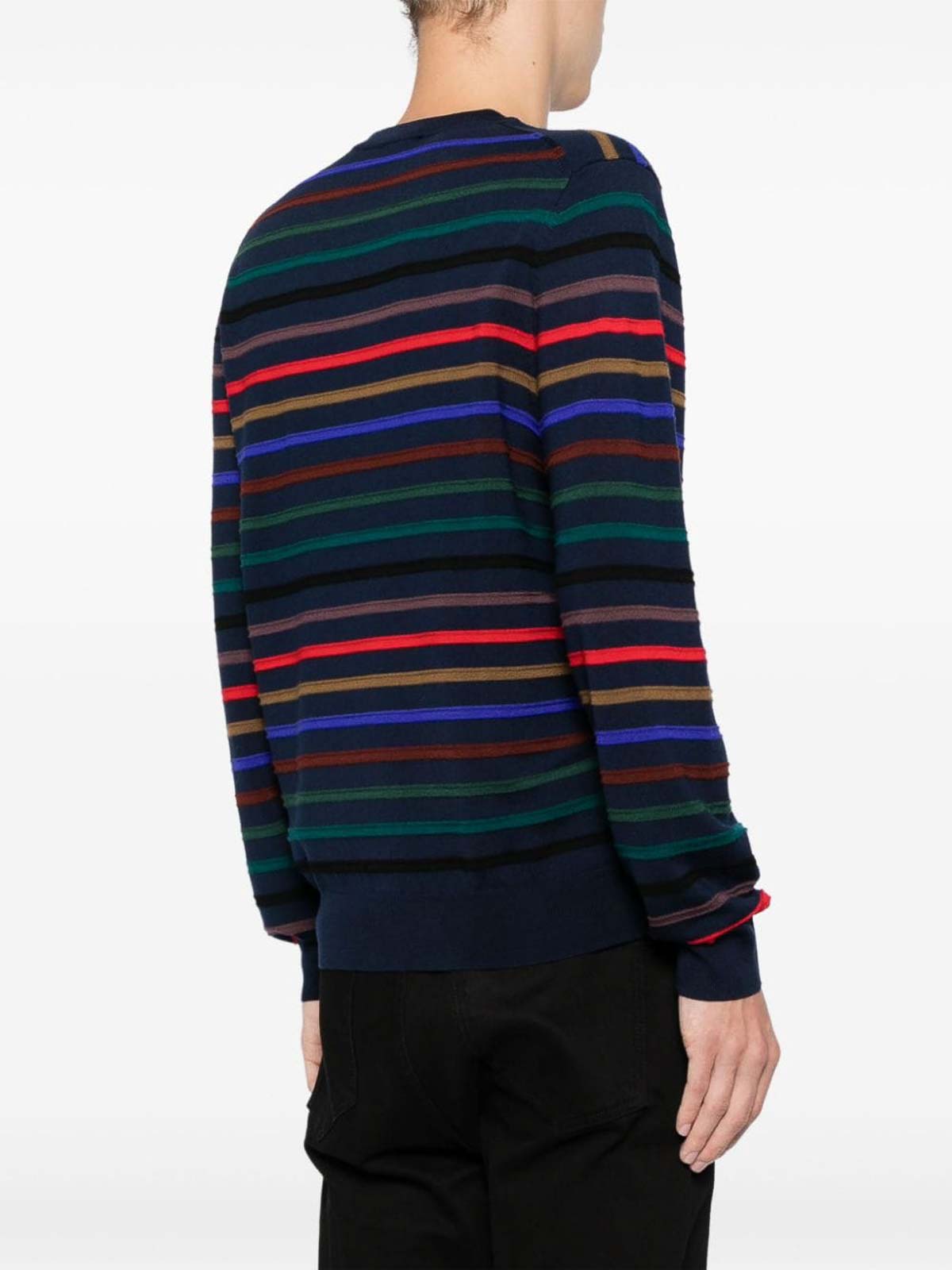 Shop Paul Smith Merino Wool Sweater With Horizontal Stripes In Blue