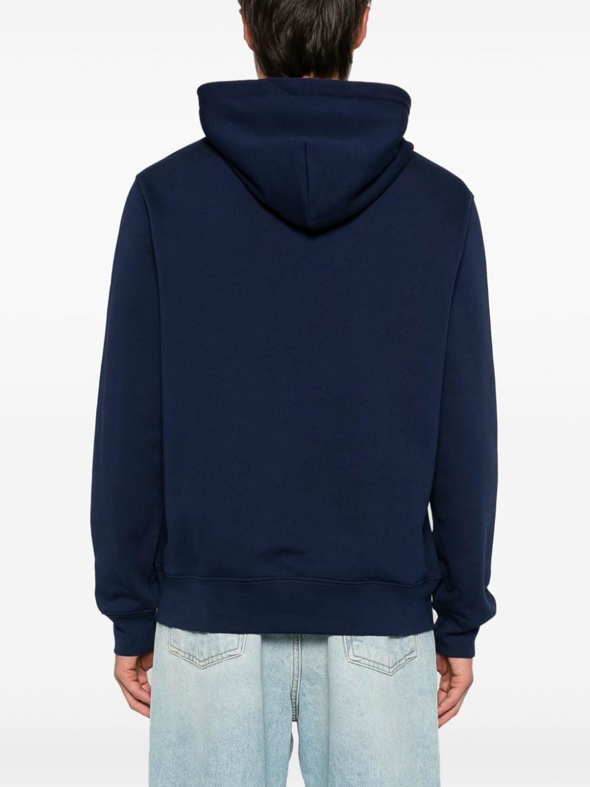 Shop Polo Ralph Lauren Cotton Hoodie With Bear Print In Blue