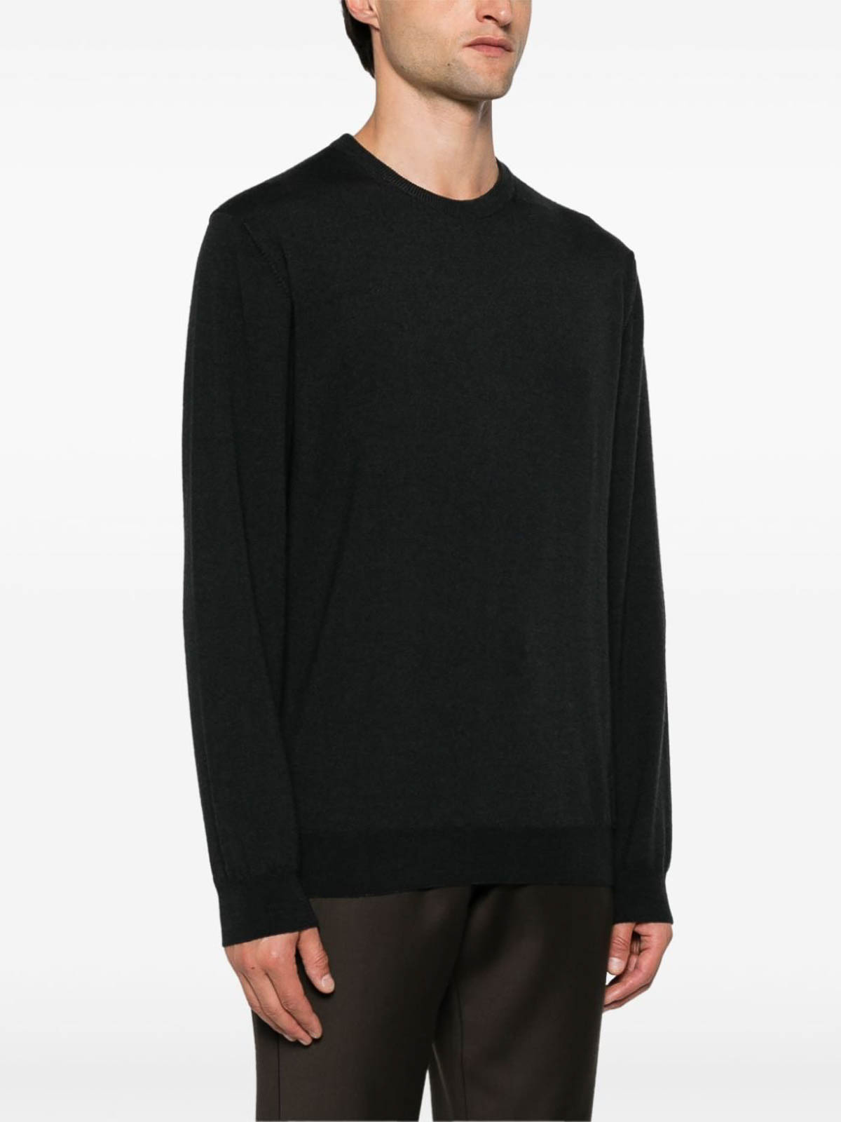 Shop Woolrich Wool Sweater With Logo Embroidery In Black