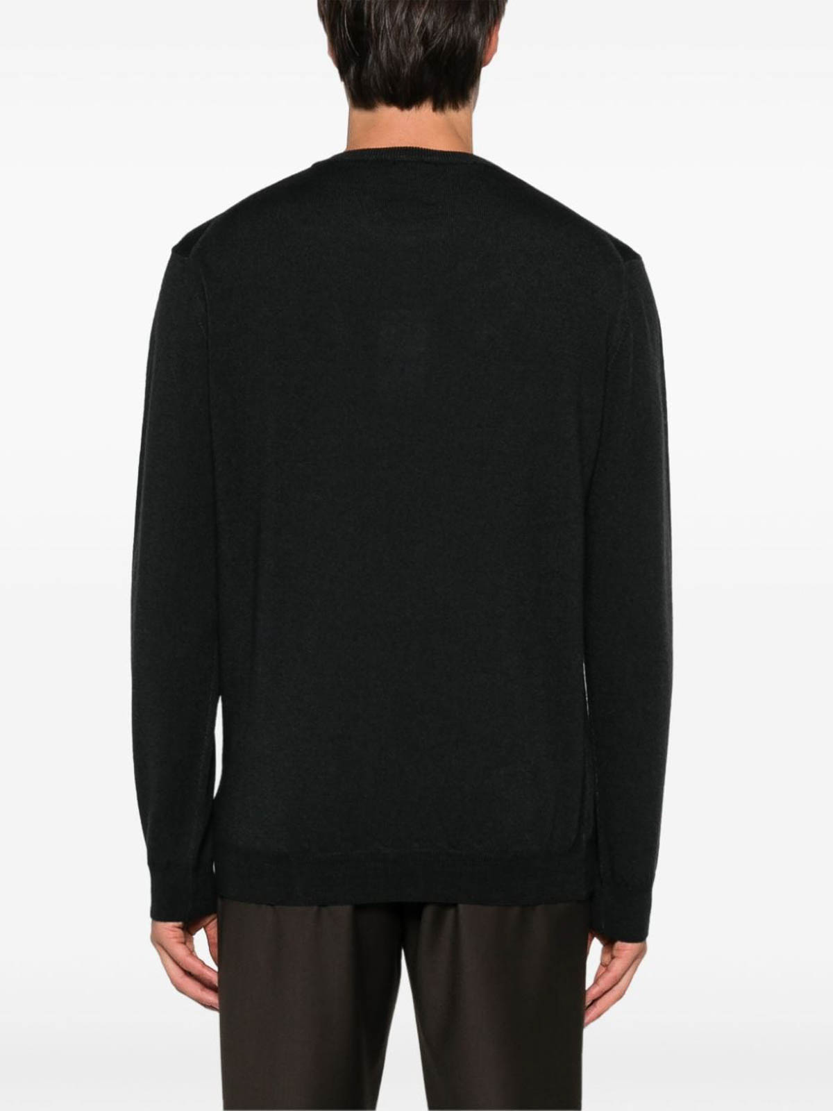 Shop Woolrich Wool Sweater With Logo Embroidery In Black