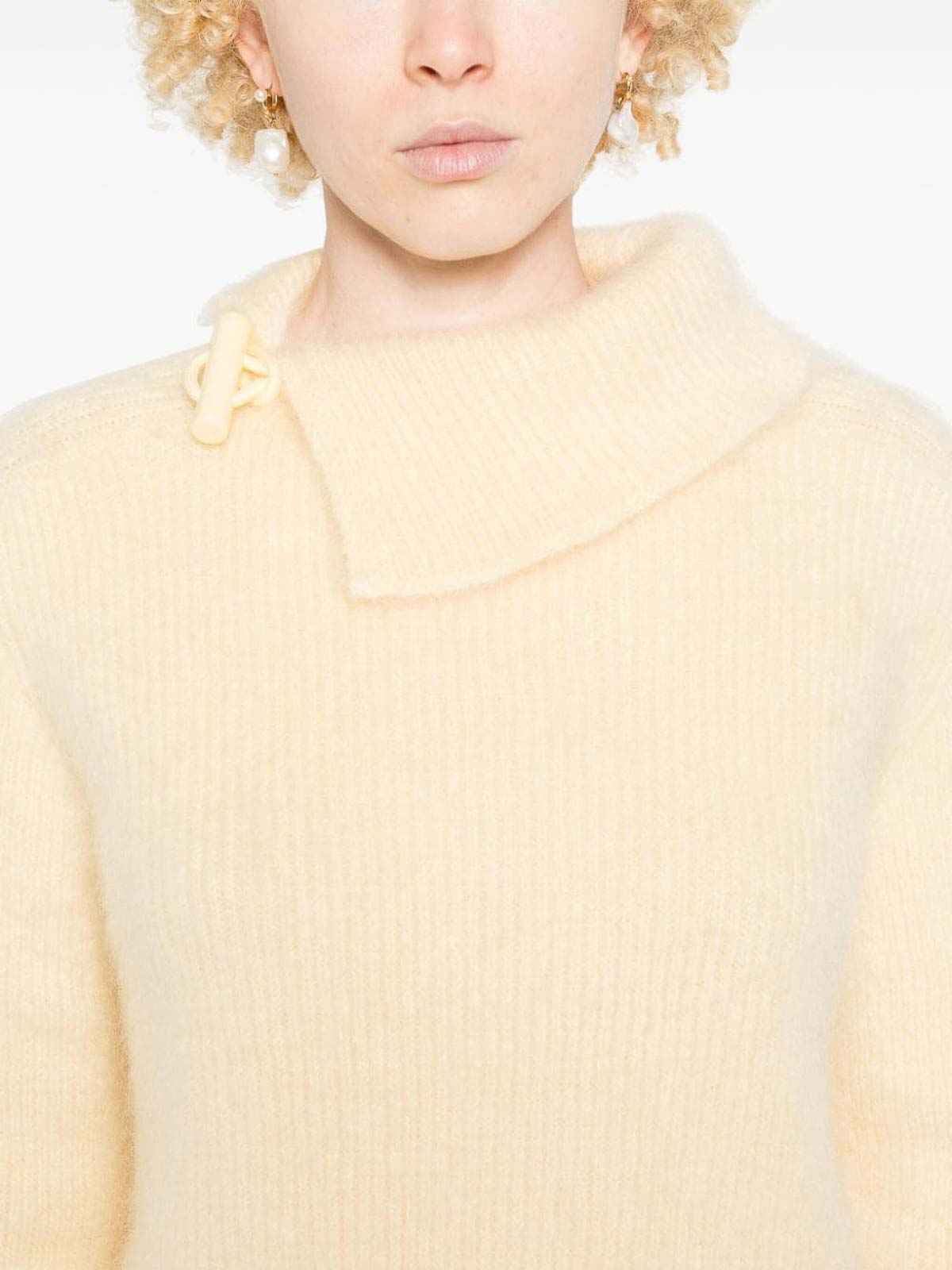 Shop Jacquemus Le Pull Marina Wool Sweater In Yellow