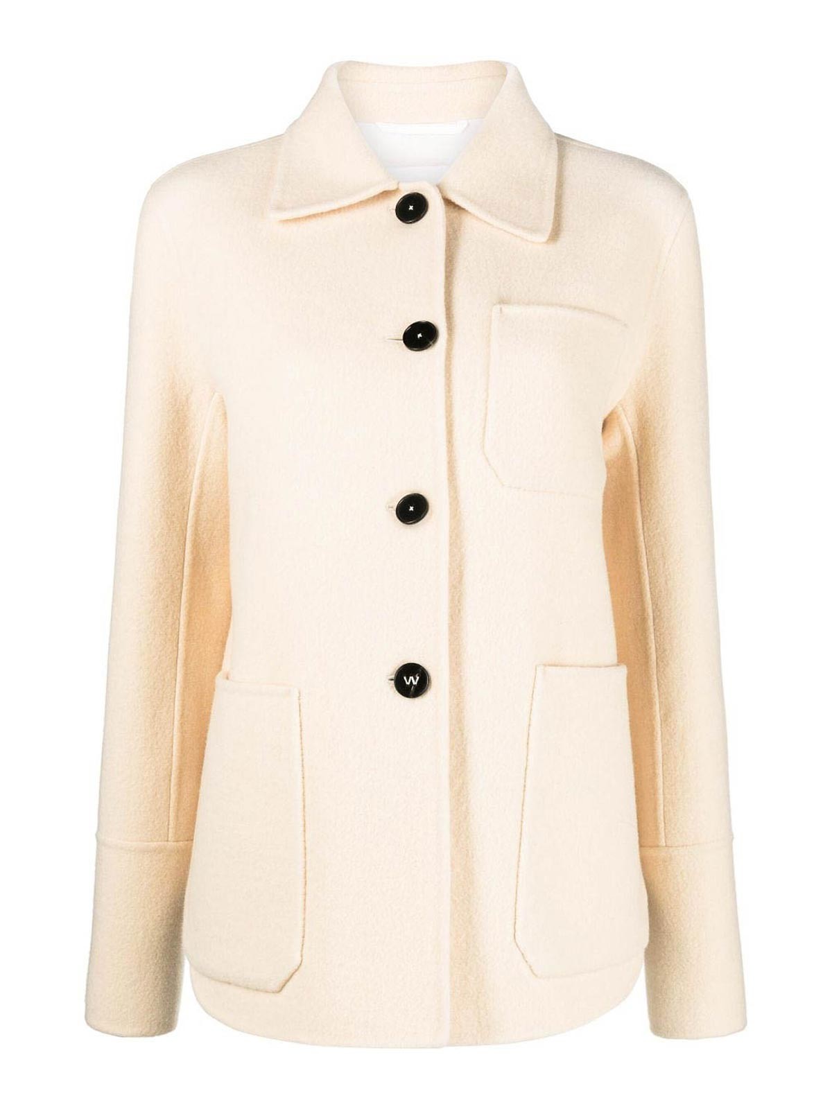 Shop Jil Sander Coat In Cream