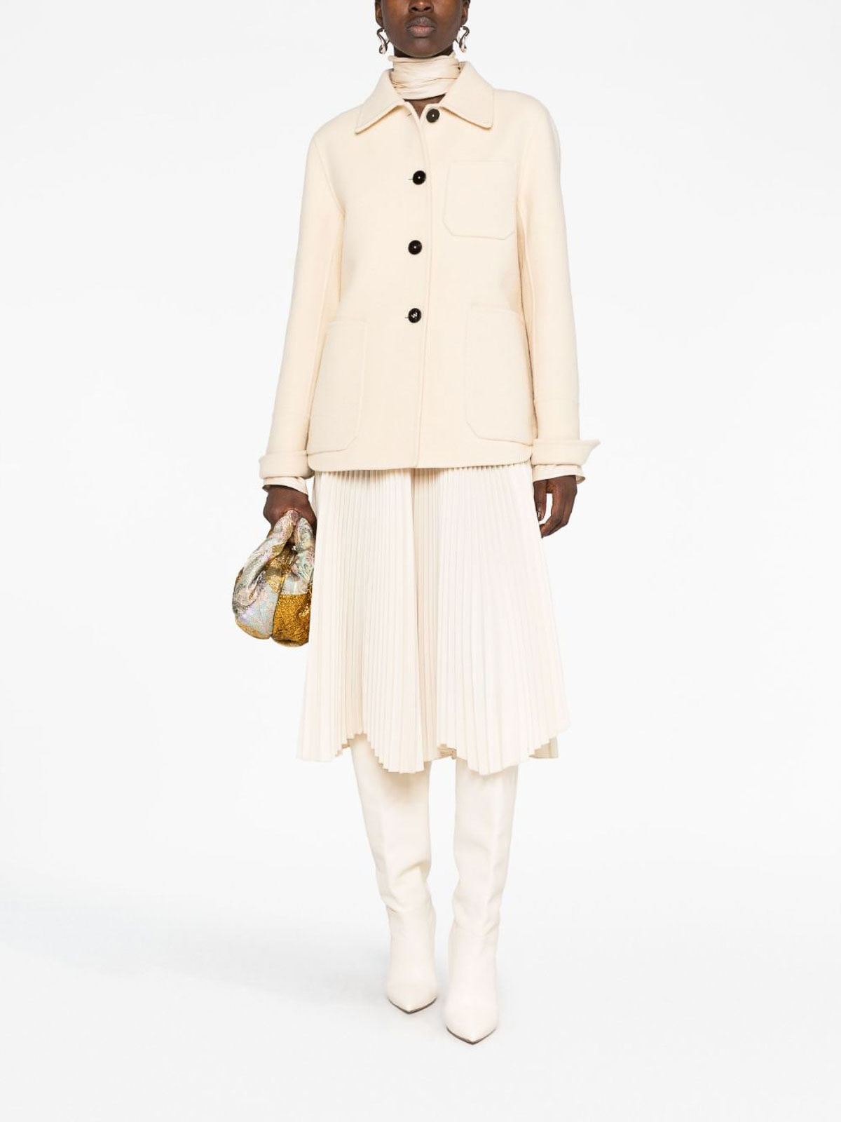 Shop Jil Sander Coat In Cream