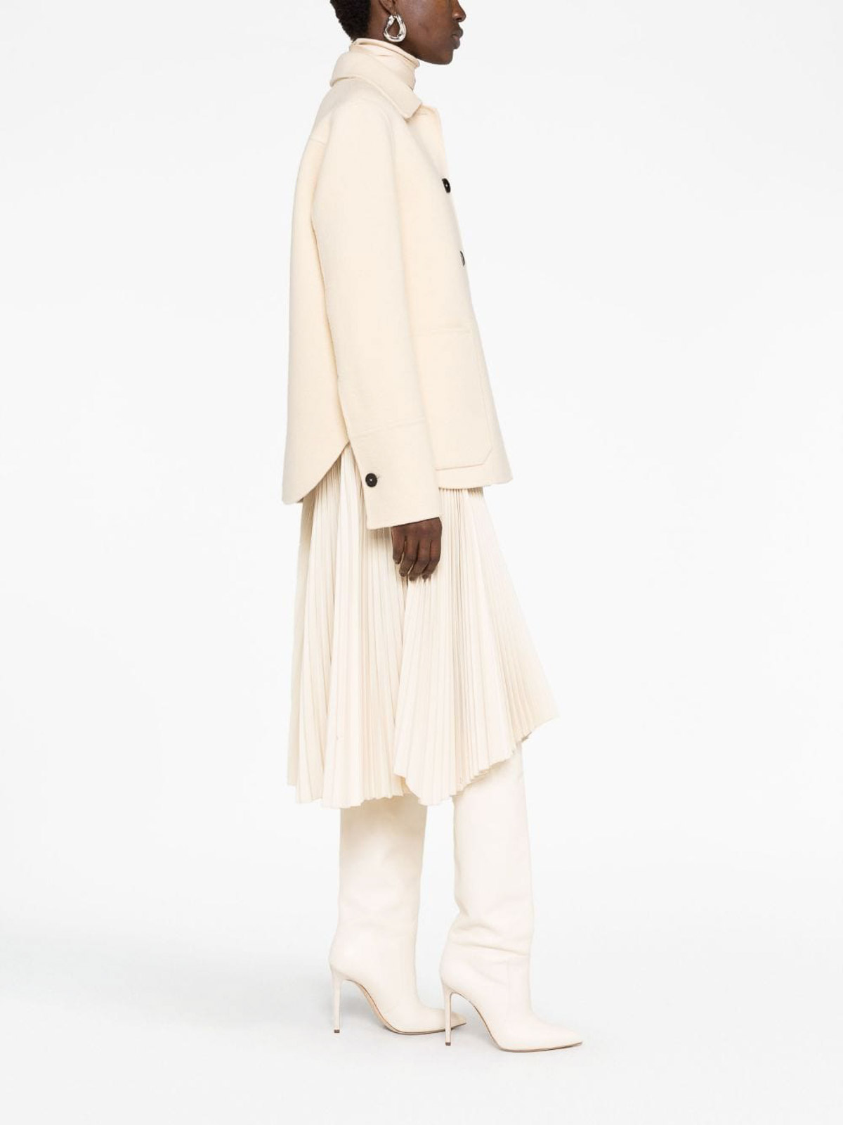 Shop Jil Sander Coat In Cream