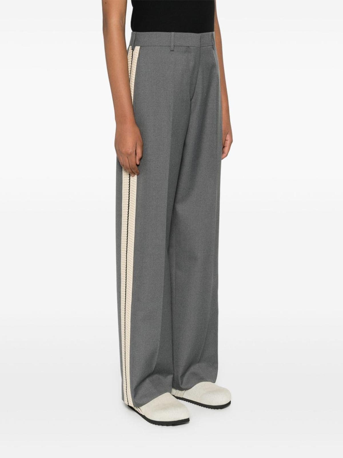 Shop Palm Angels Tailored Straight Leg Wool Blend Trousers In White