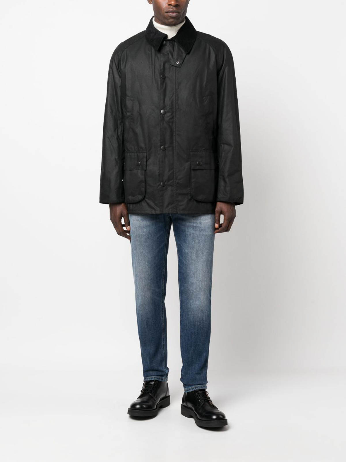 Shop Barbour Ashby Waxed Jacket In Black