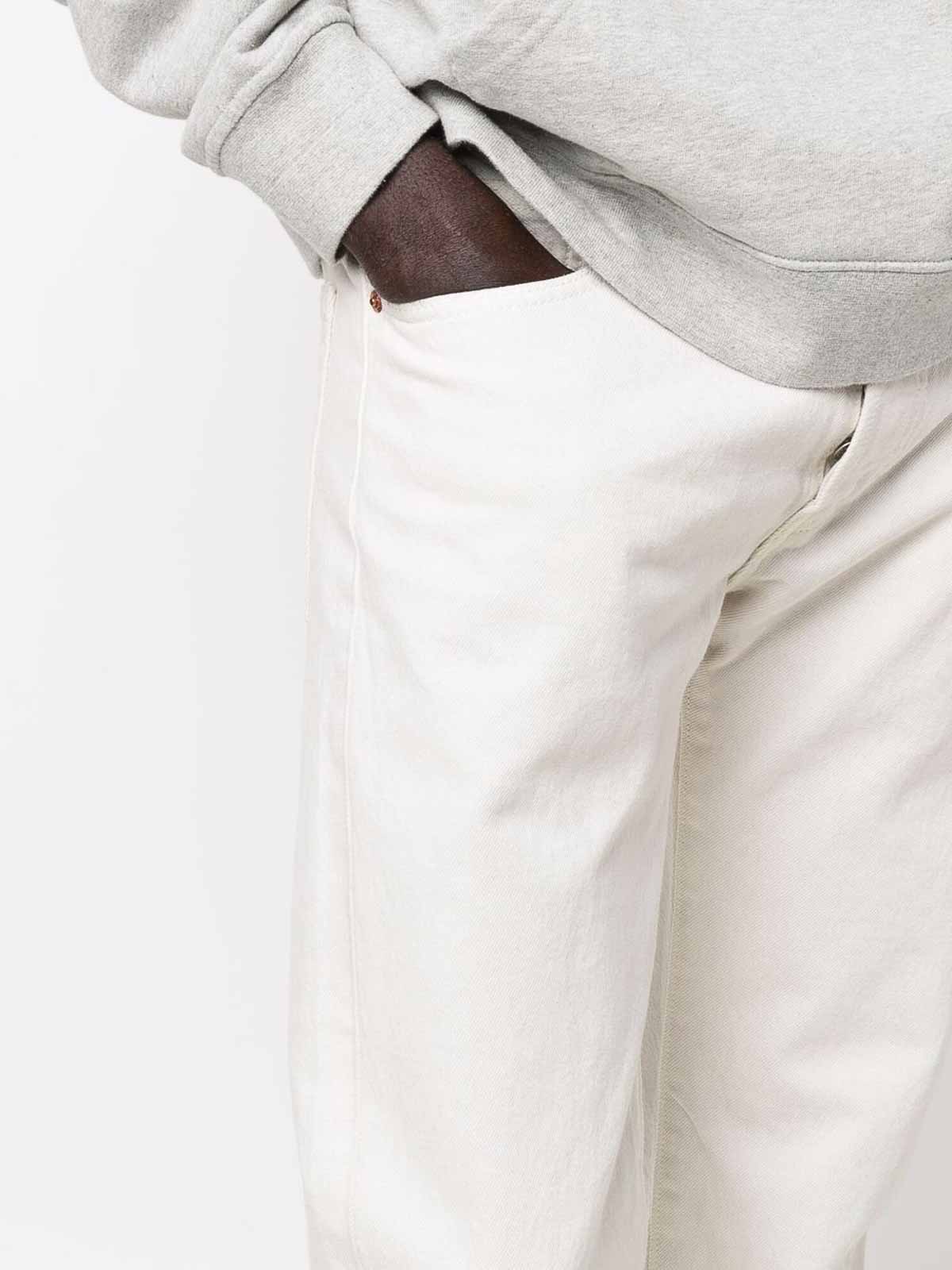 Shop Levi's 501 Cotton Jeans With A Straight Leg In White