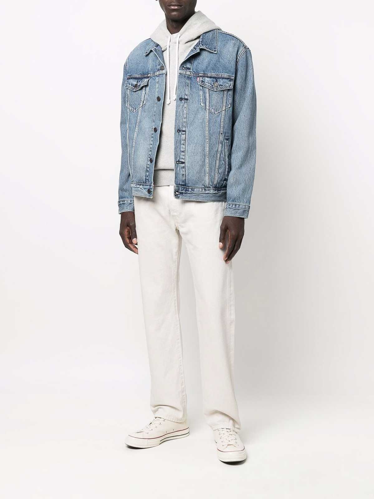 Shop Levi's 501 Cotton Jeans With A Straight Leg In White