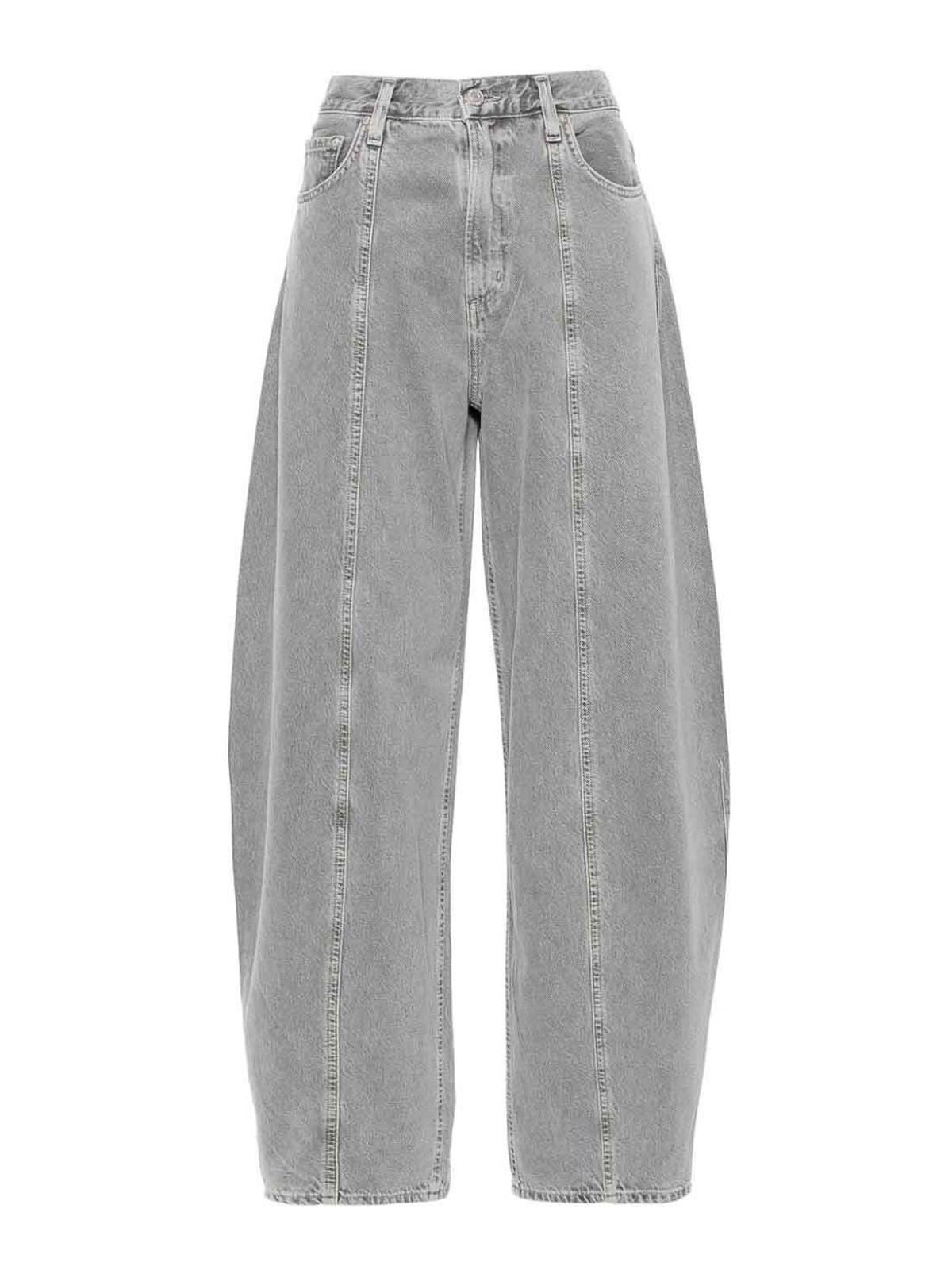 Shop Agolde Doll Wide Leg Jeans In Grey