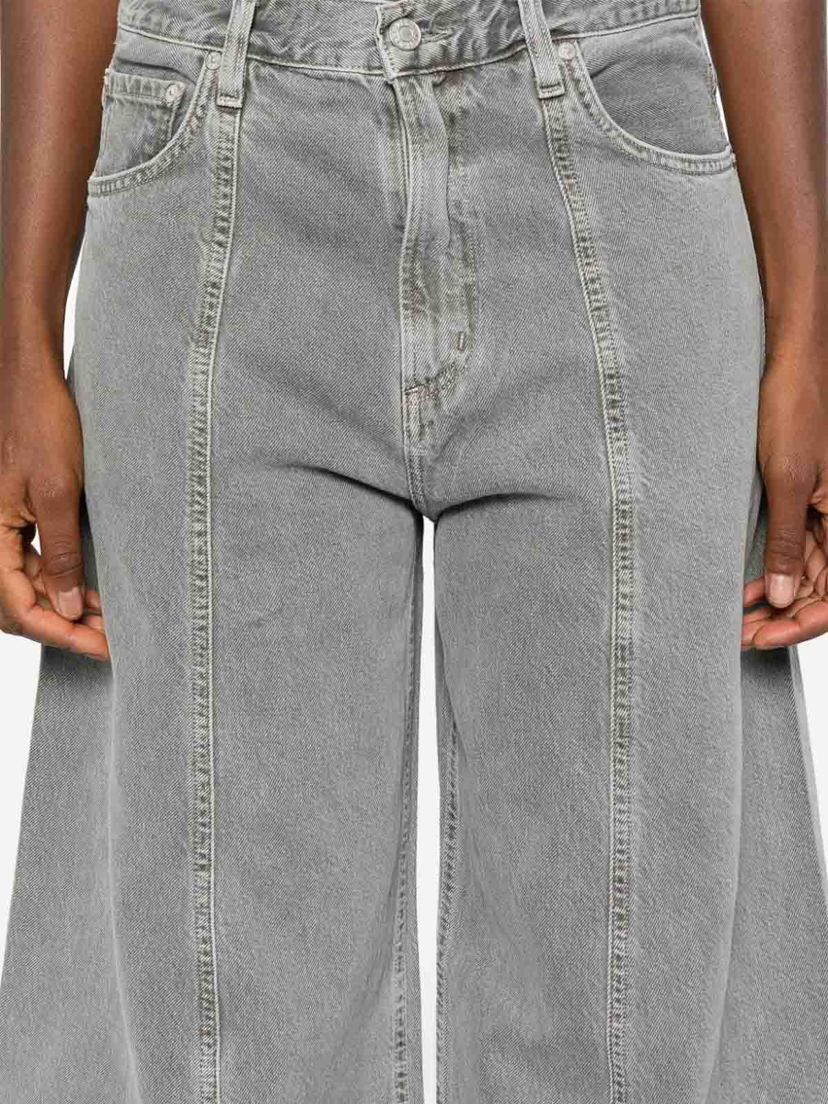 Shop Agolde Doll Wide Leg Jeans In Grey