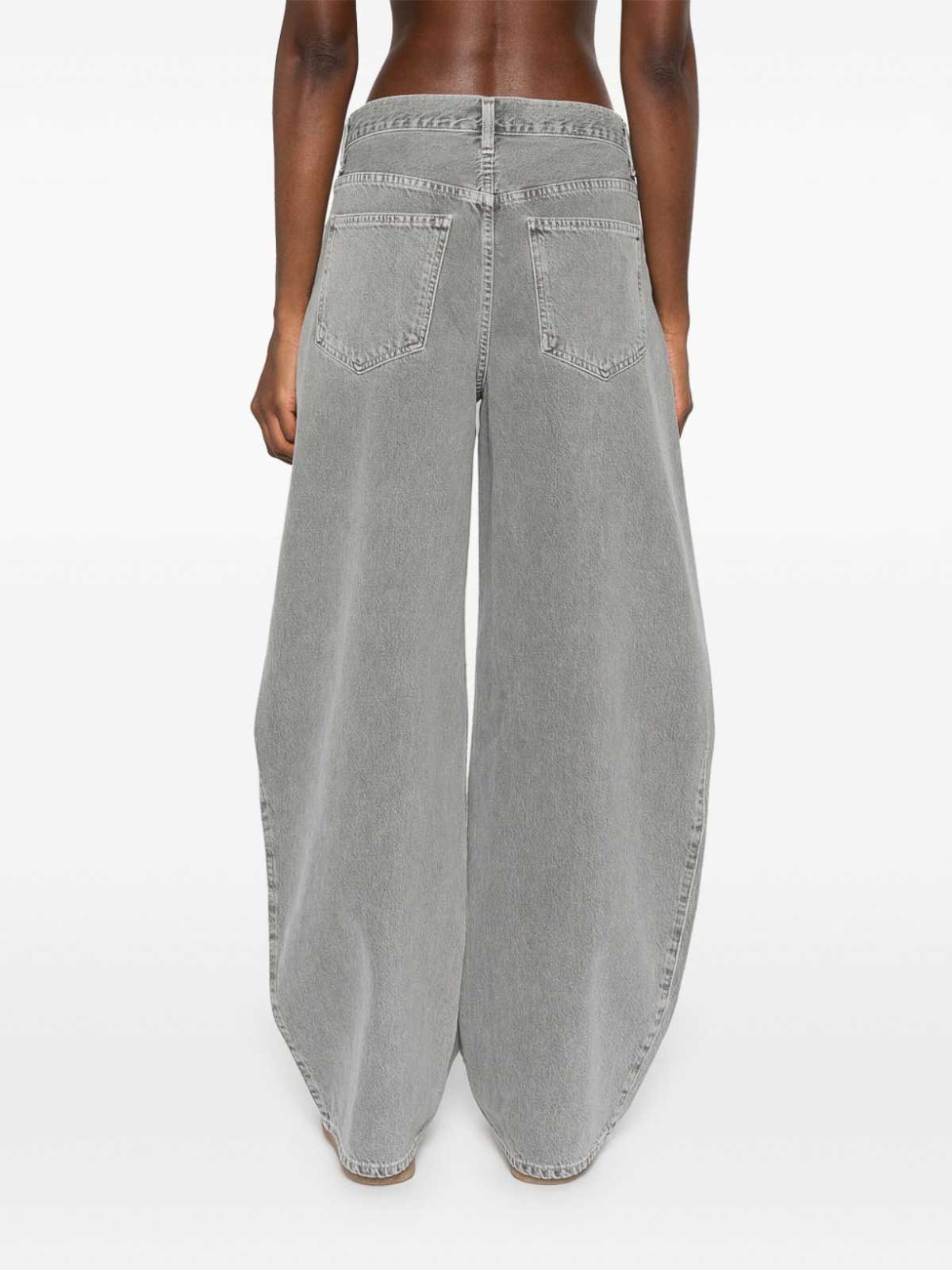 Shop Agolde Doll Wide Leg Jeans In Grey