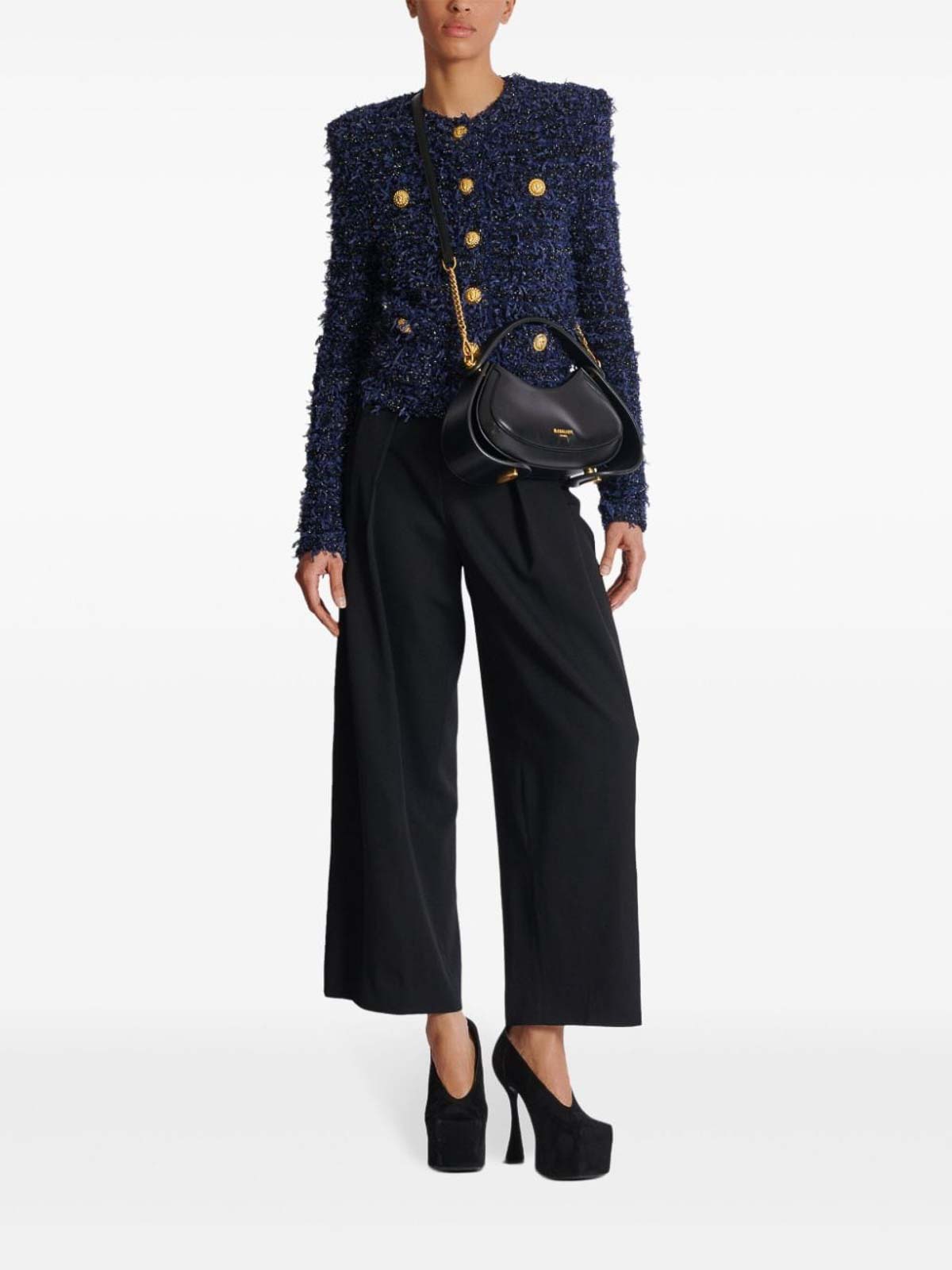 Shop Balmain Blazer In Blue