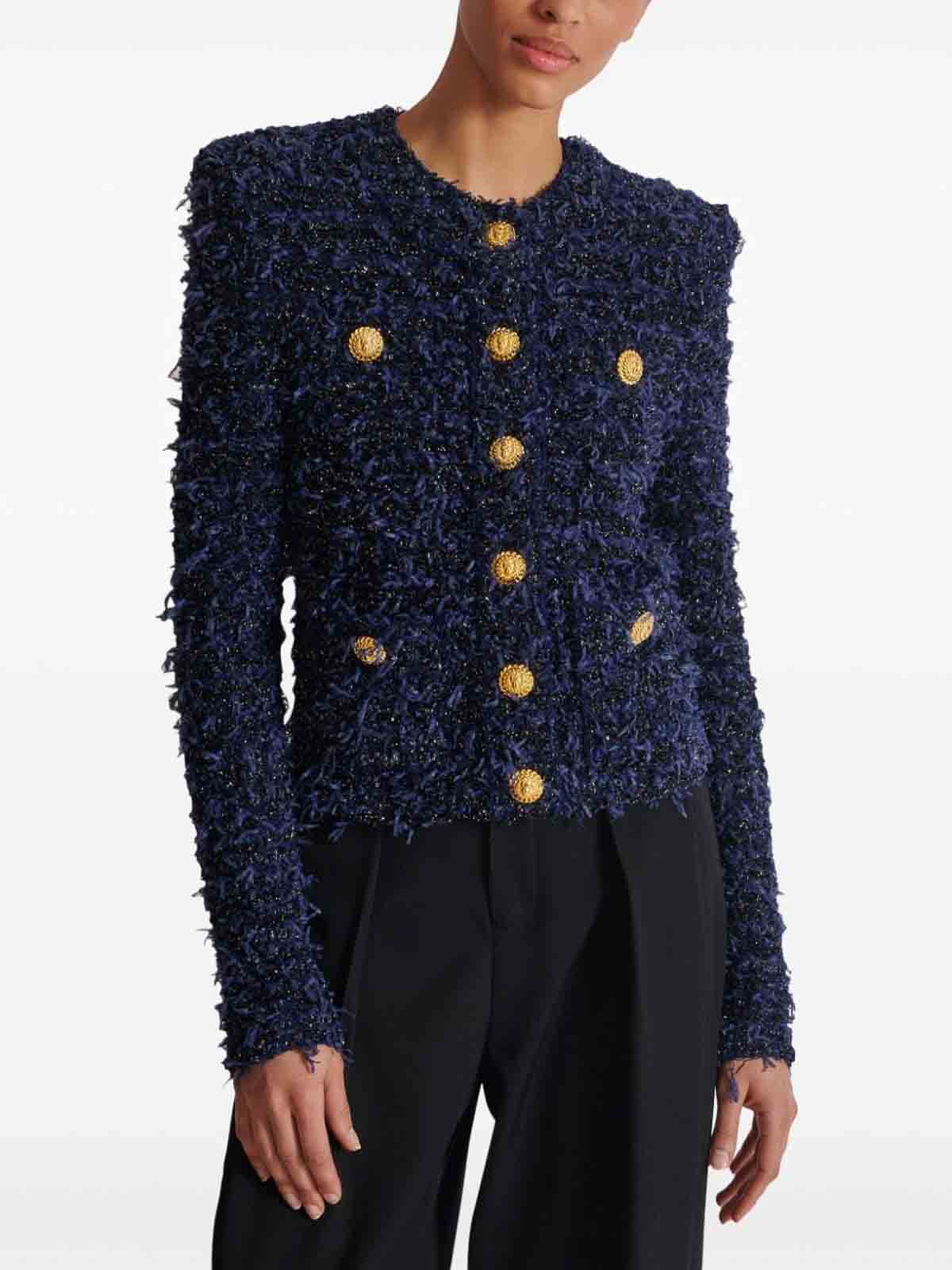 Shop Balmain Blazer In Blue