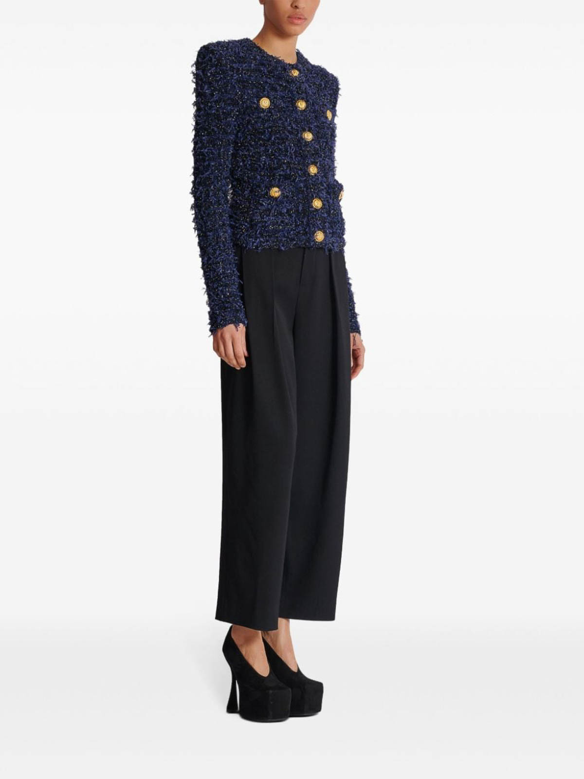 Shop Balmain Blazer In Blue