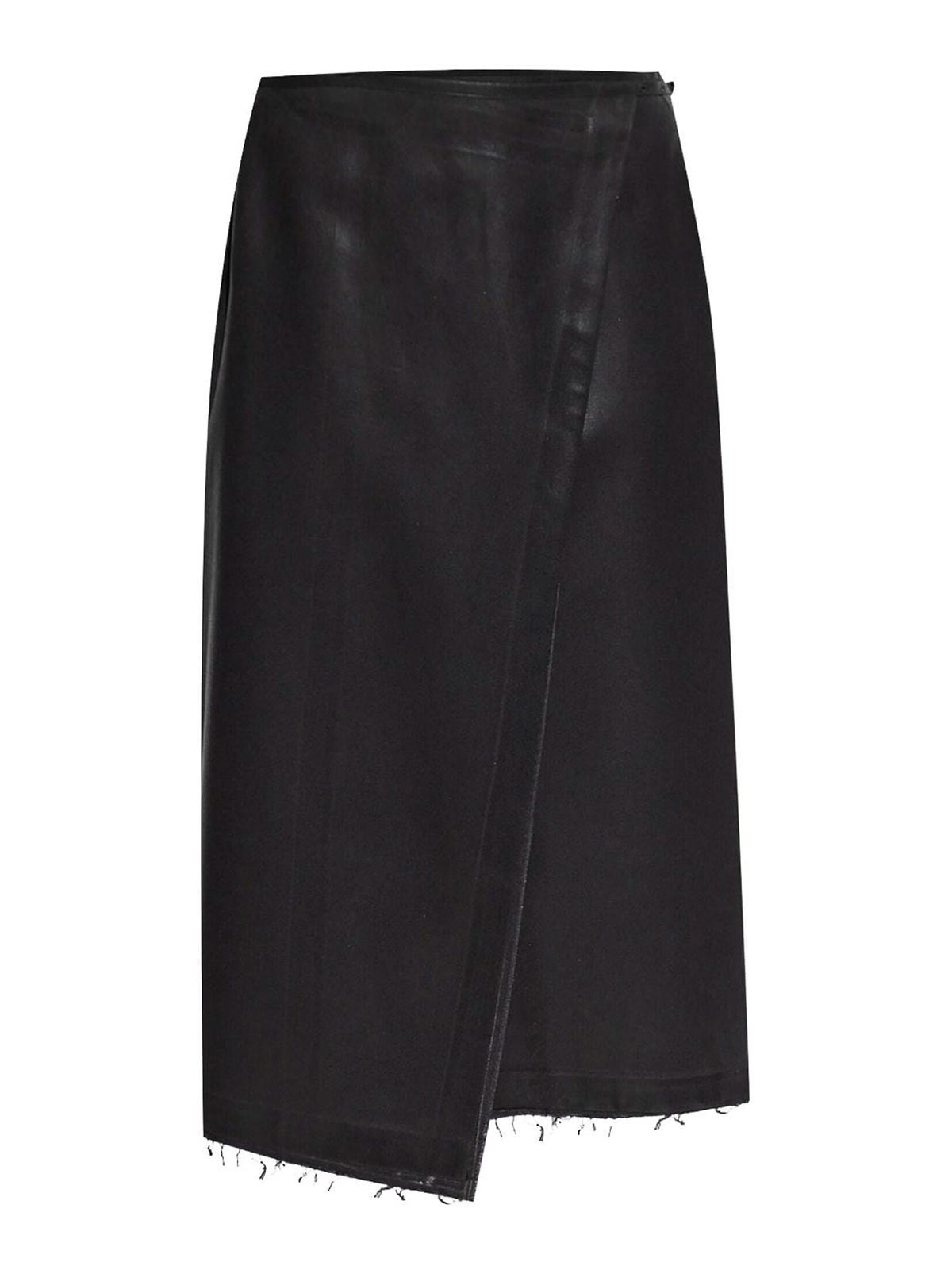 Shop Diesel Midi Wrap Skirt In Black