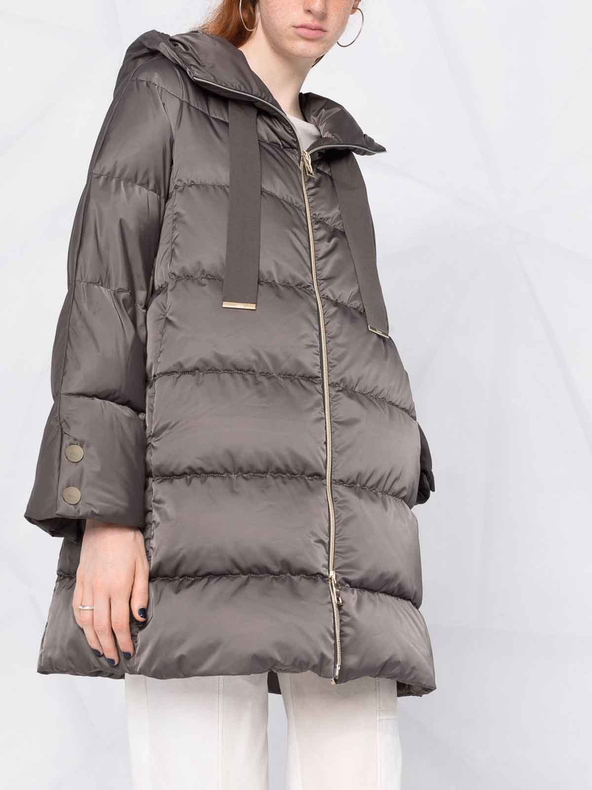 Herno Hooded Padded Coat In Grey