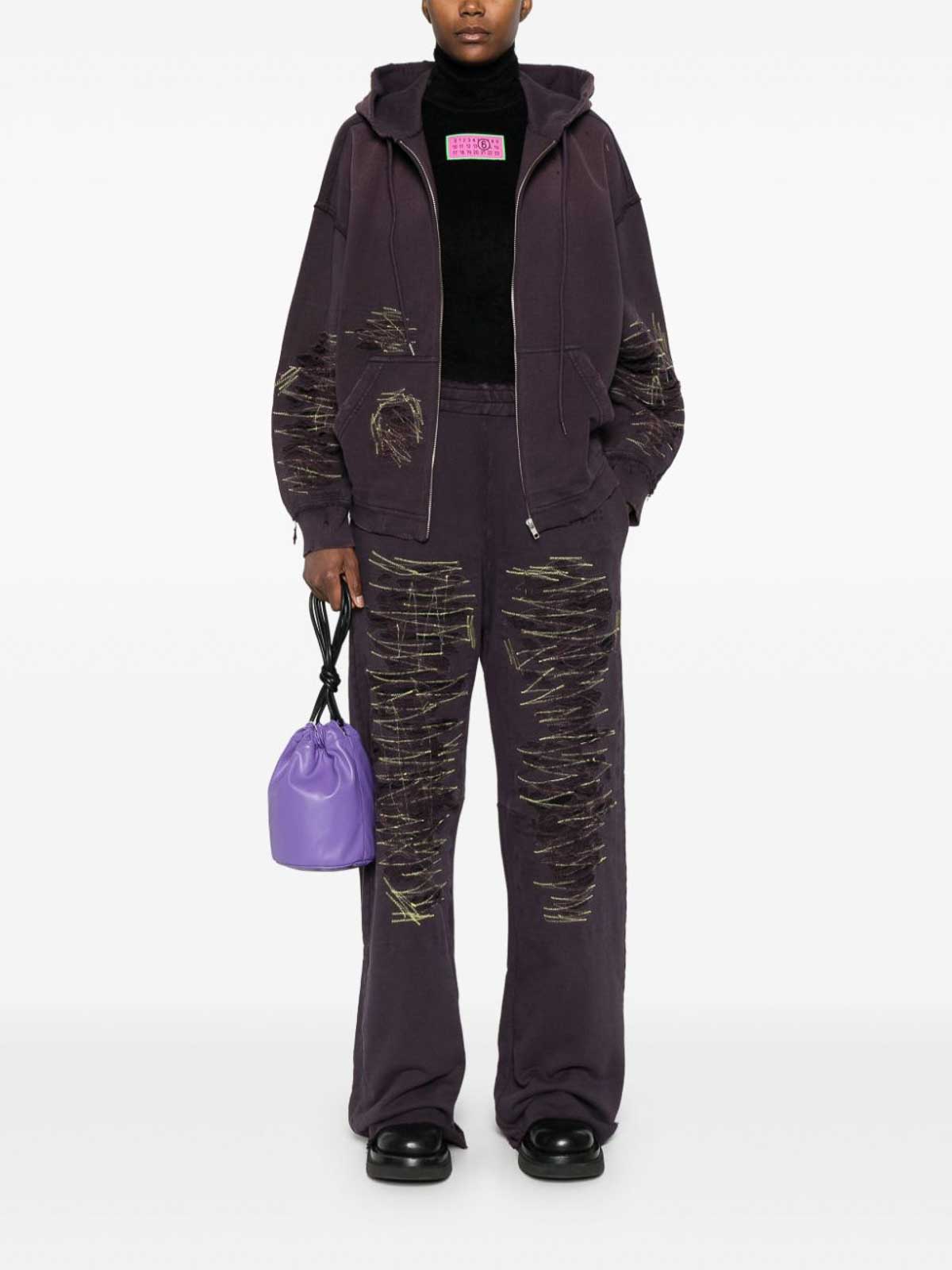 Shop Mm6 Maison Margiela Sweatshirt In Purple