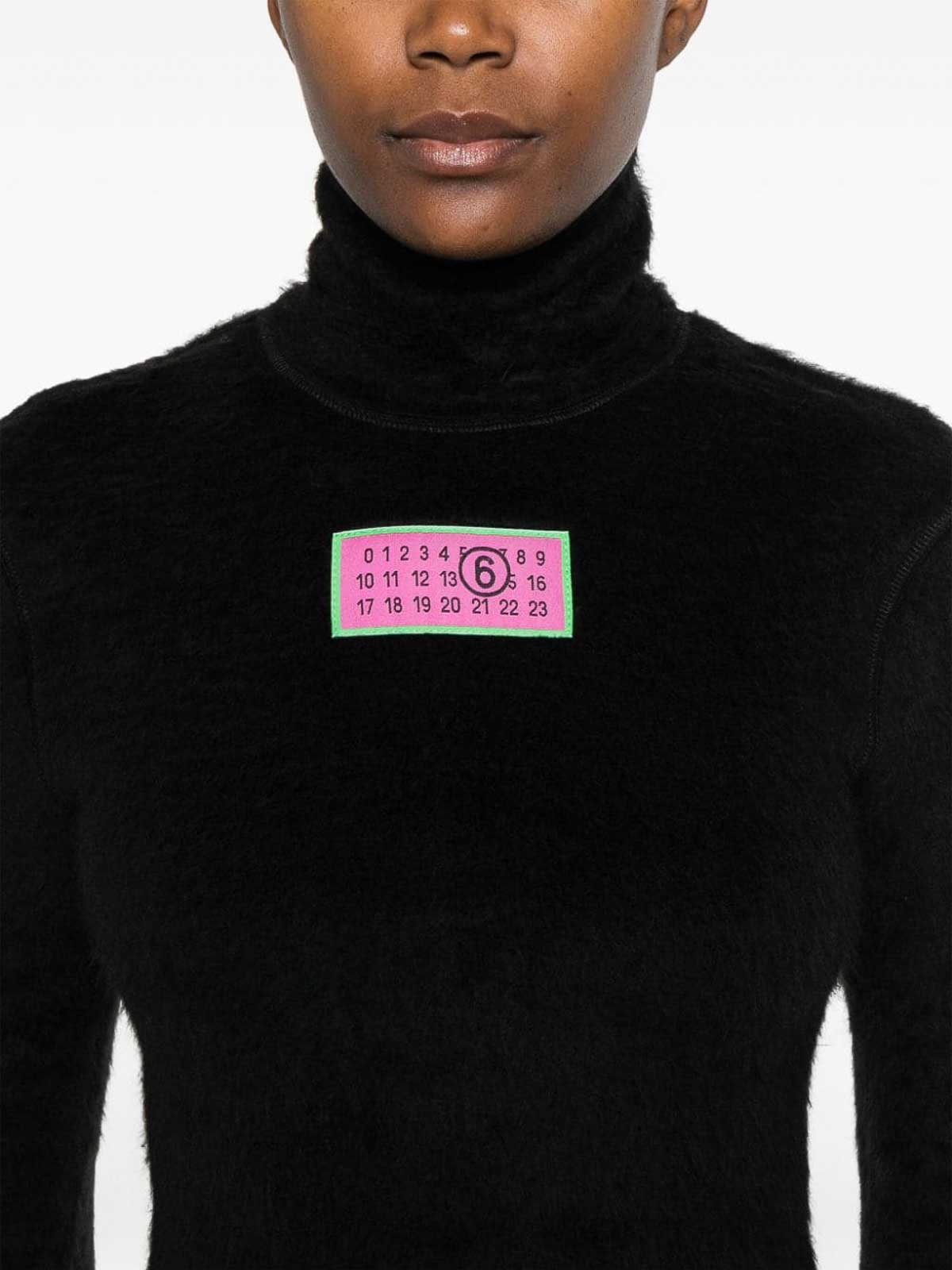 Shop Mm6 Maison Margiela High Neck Pullover In Black