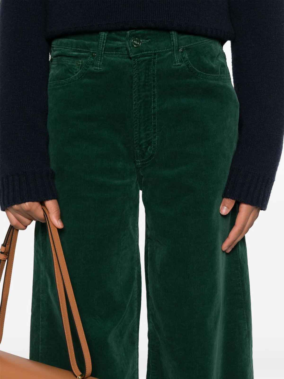 Shop Mother Casual Pants In Green