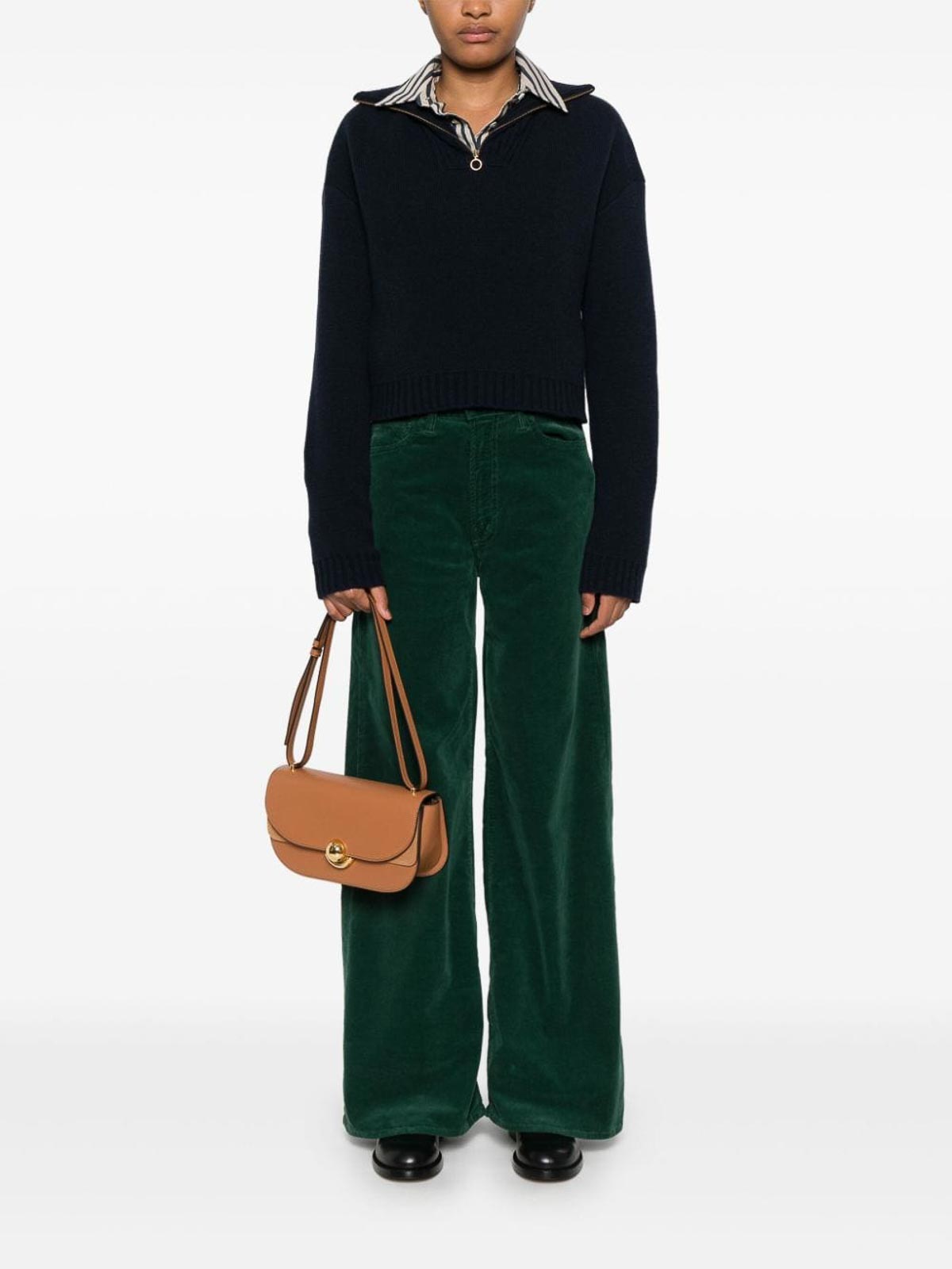 Shop Mother Casual Pants In Green