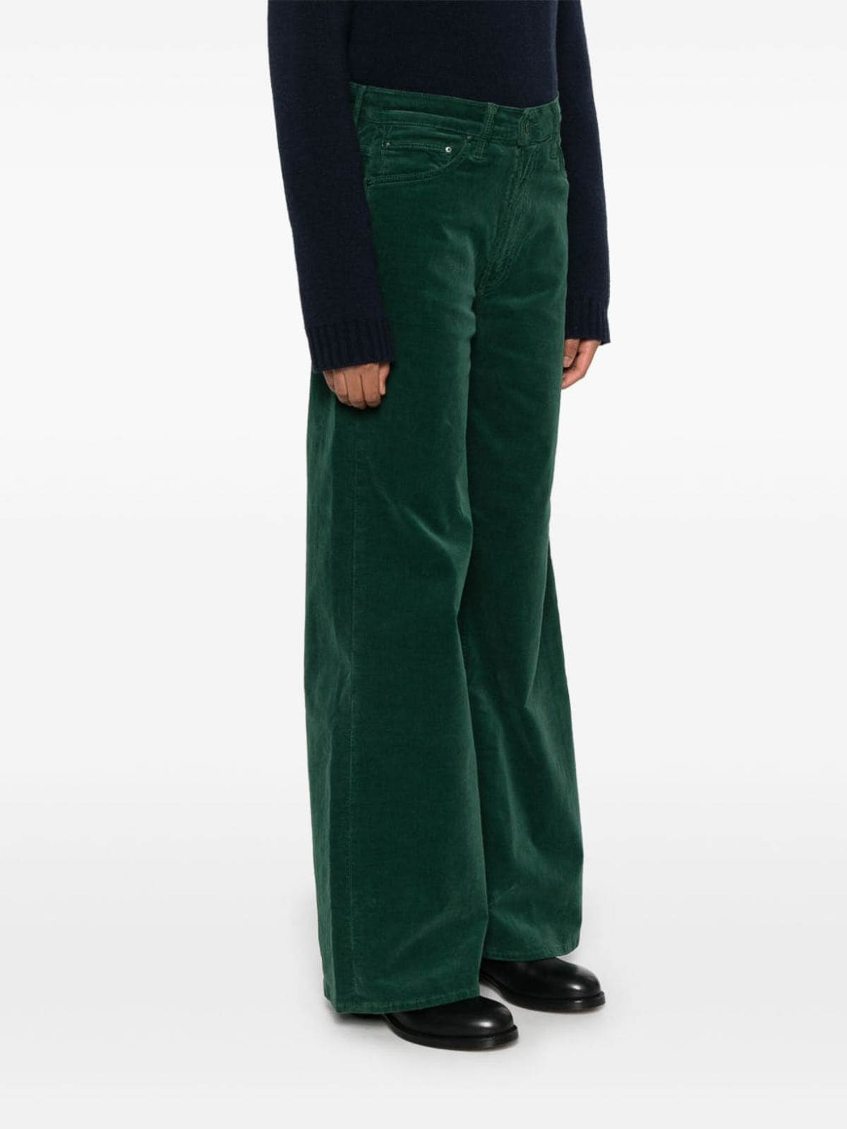 Shop Mother Casual Pants In Green