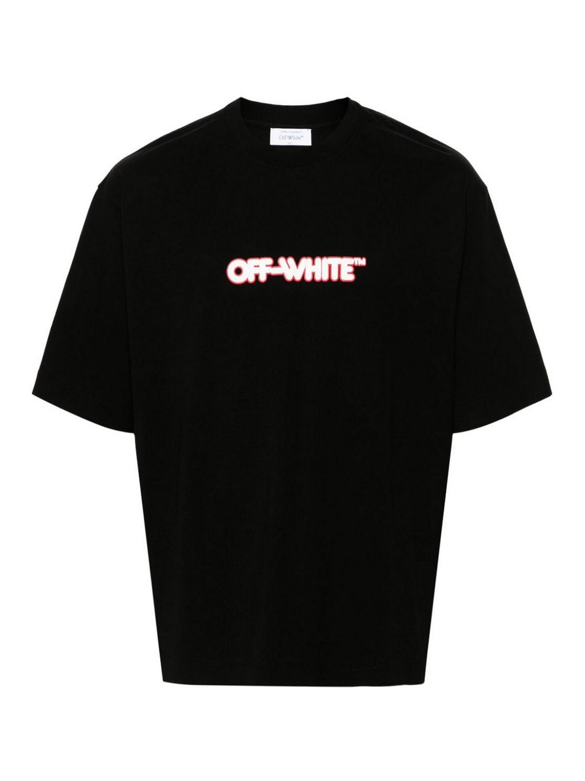 Shop Off-white Cotton T-shirt With Logo Print In White