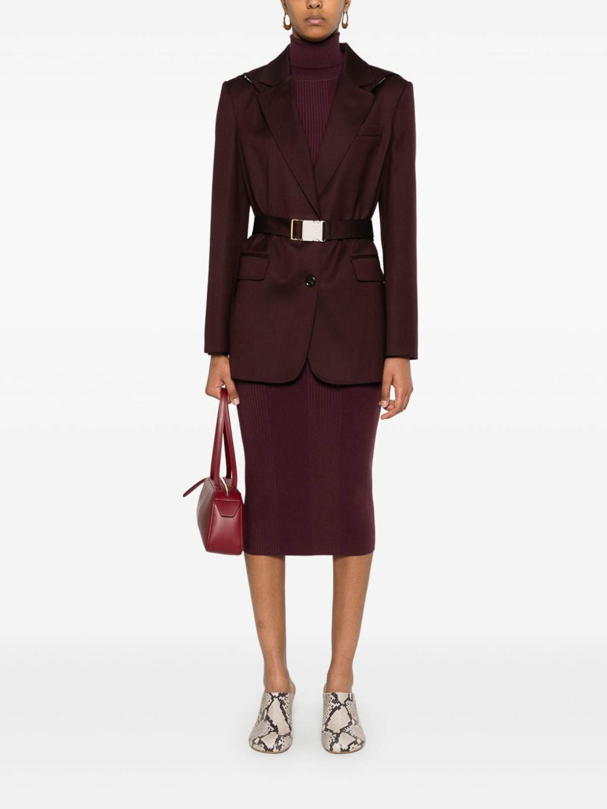 Shop Pinko Blazer In Dark Red