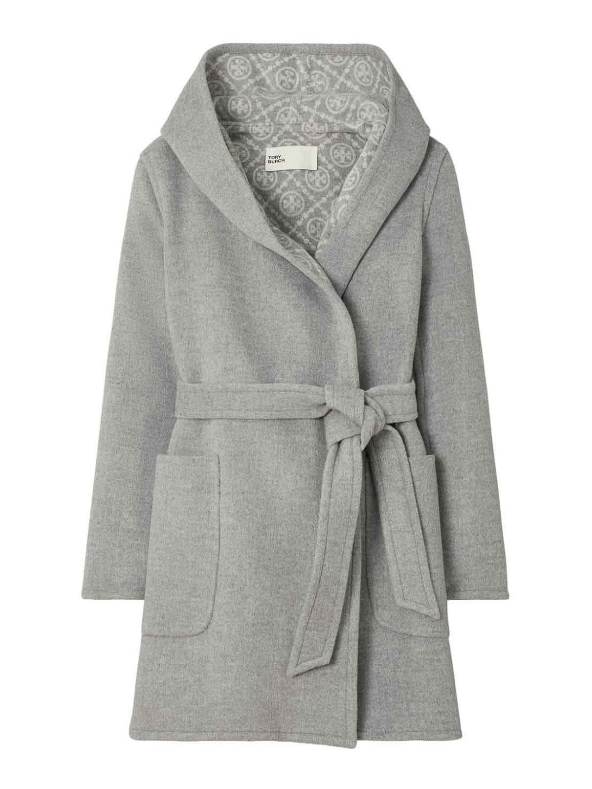 Shop Tory Burch Coat In Grey