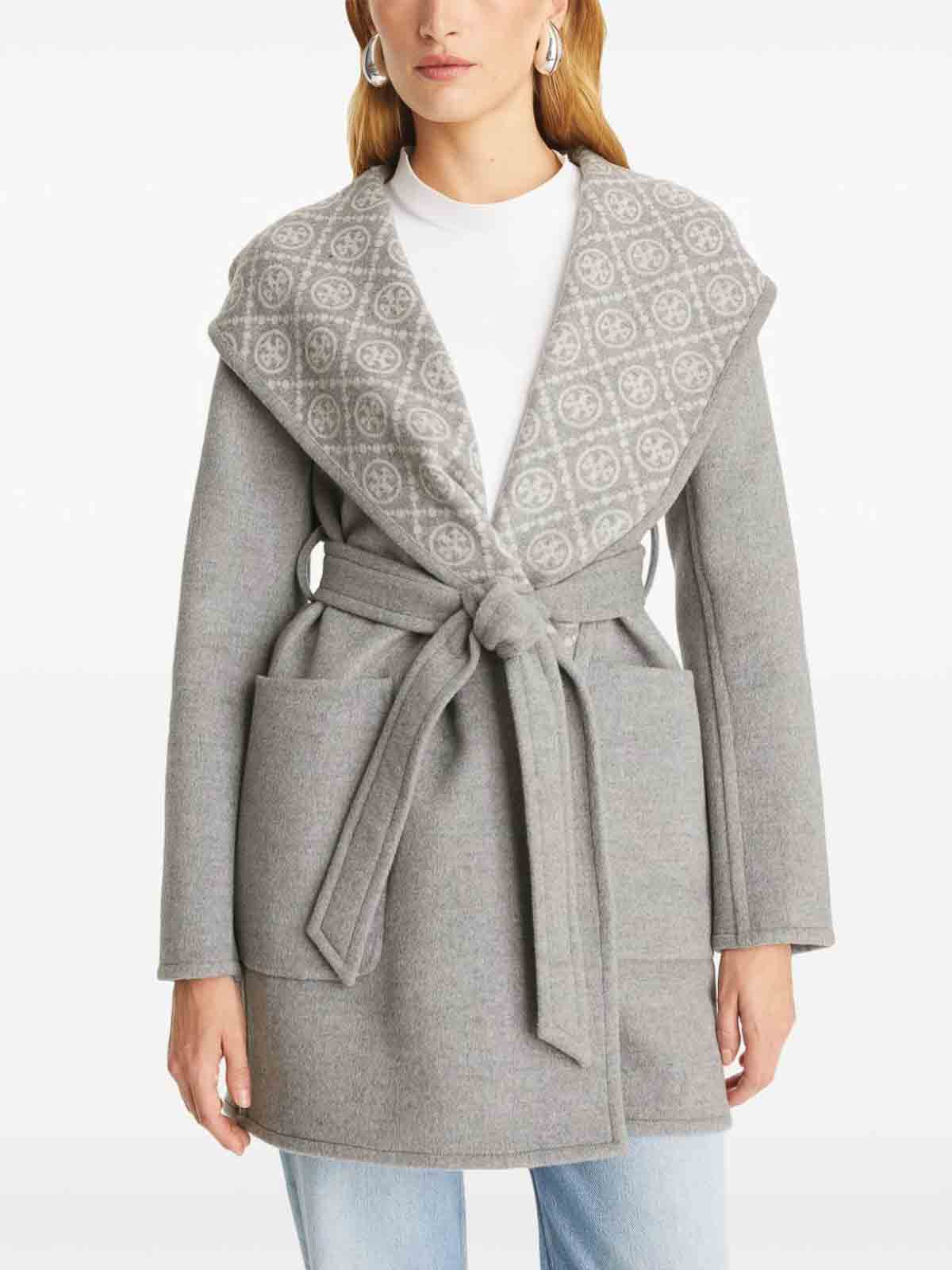 Shop Tory Burch Coat In Grey