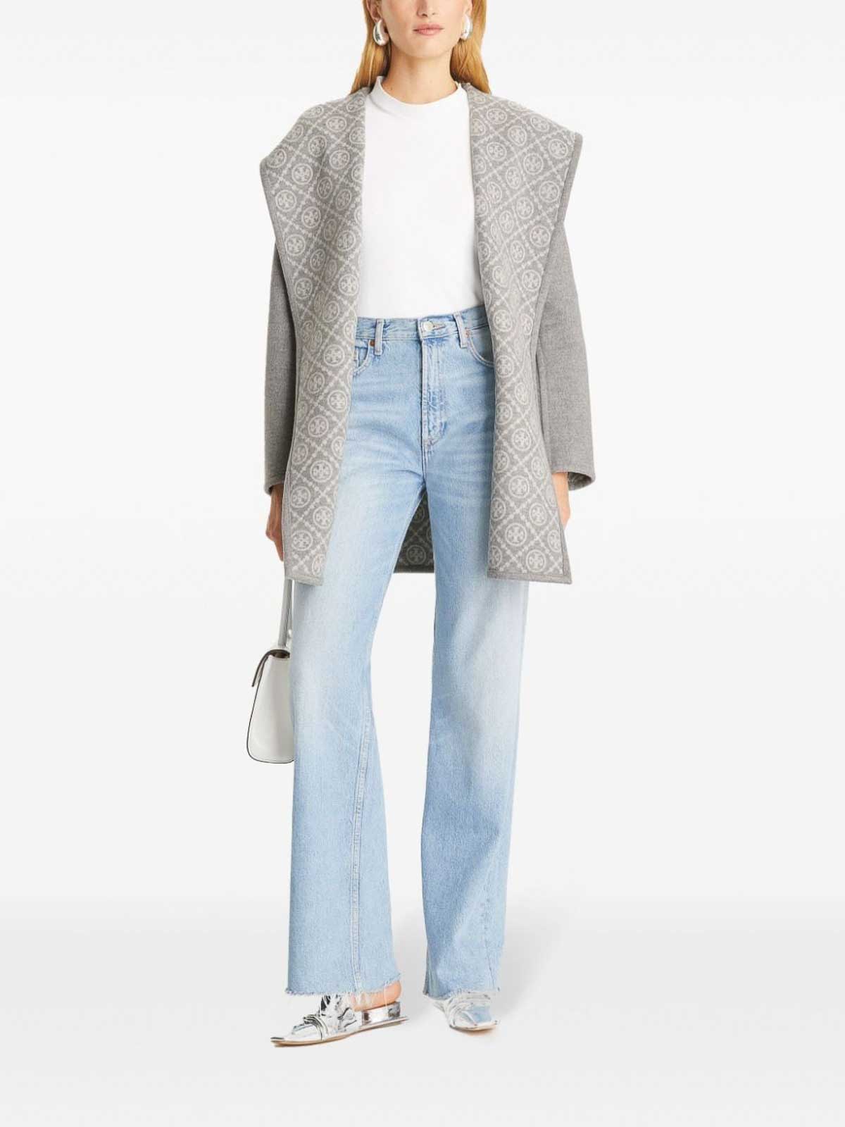 Shop Tory Burch Coat In Grey