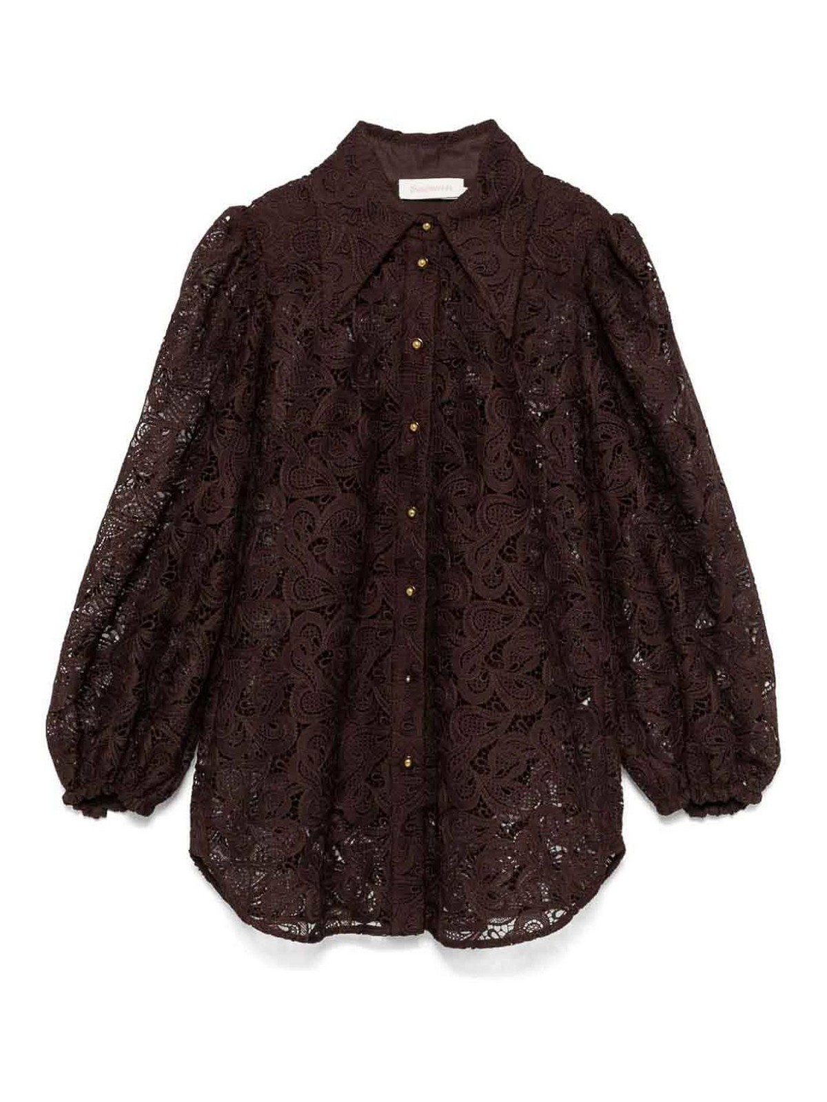 Shop Zimmermann Illustration Lace Blouse In Brown