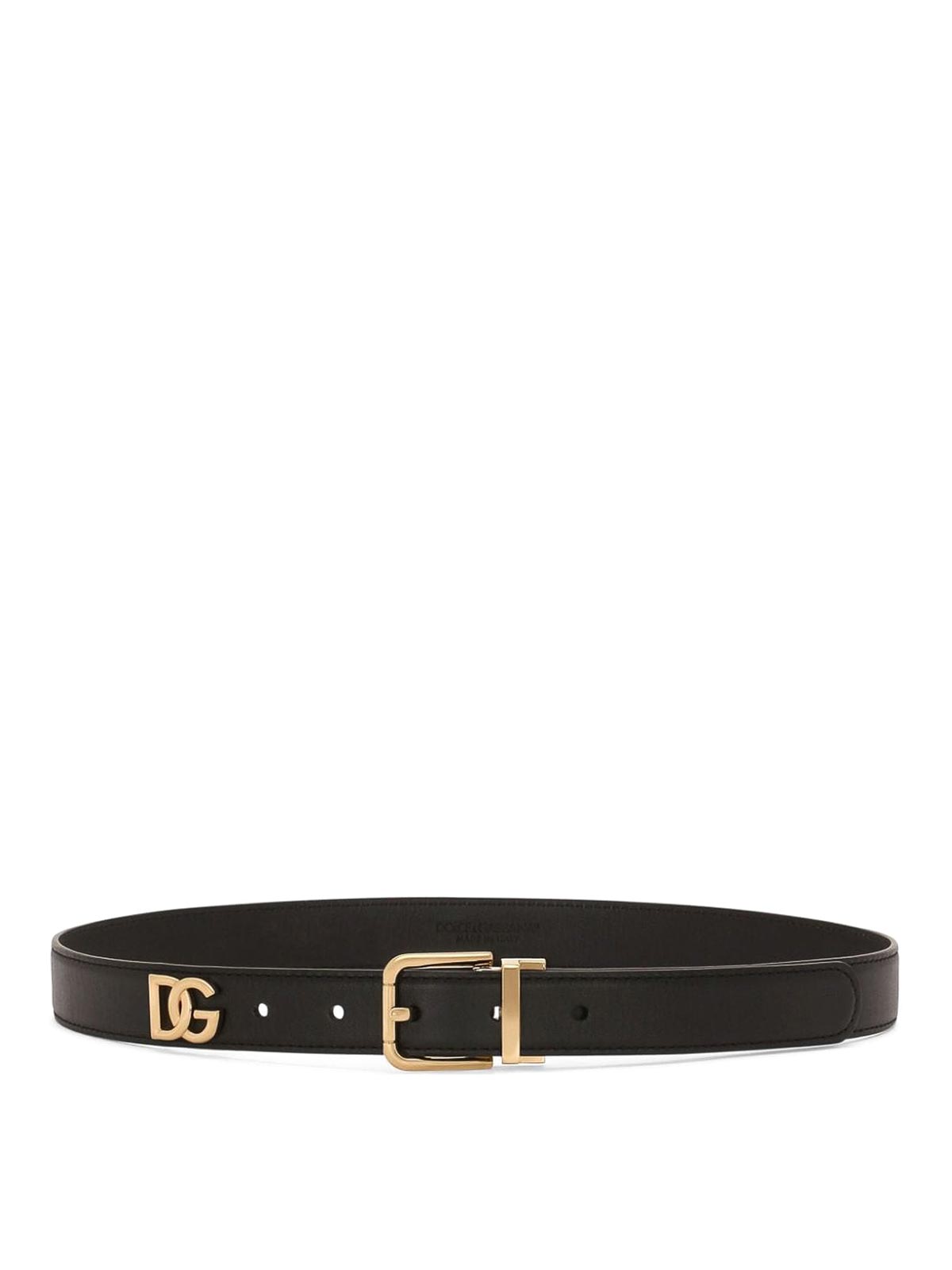 Shop Dolce & Gabbana Leather Belt In Black