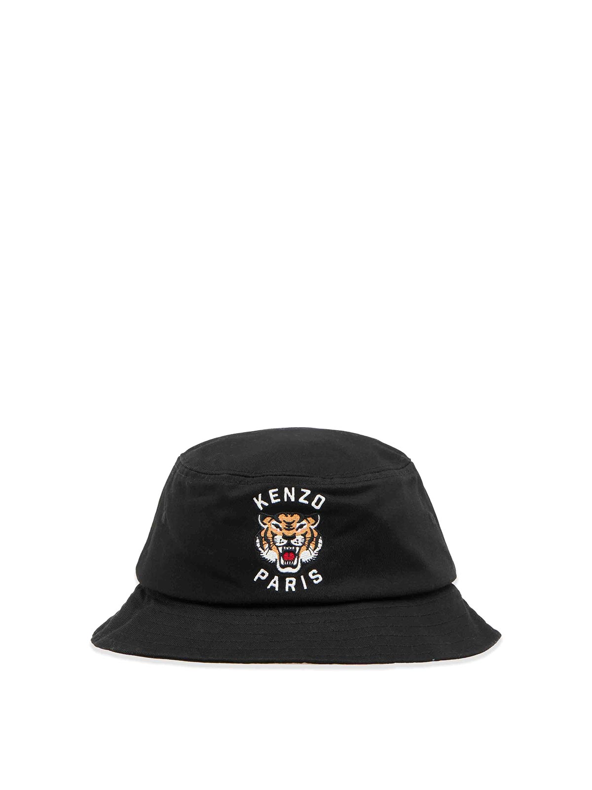 Shop Kenzo Lucky Tiger Bucket Hat In Cotton In Black