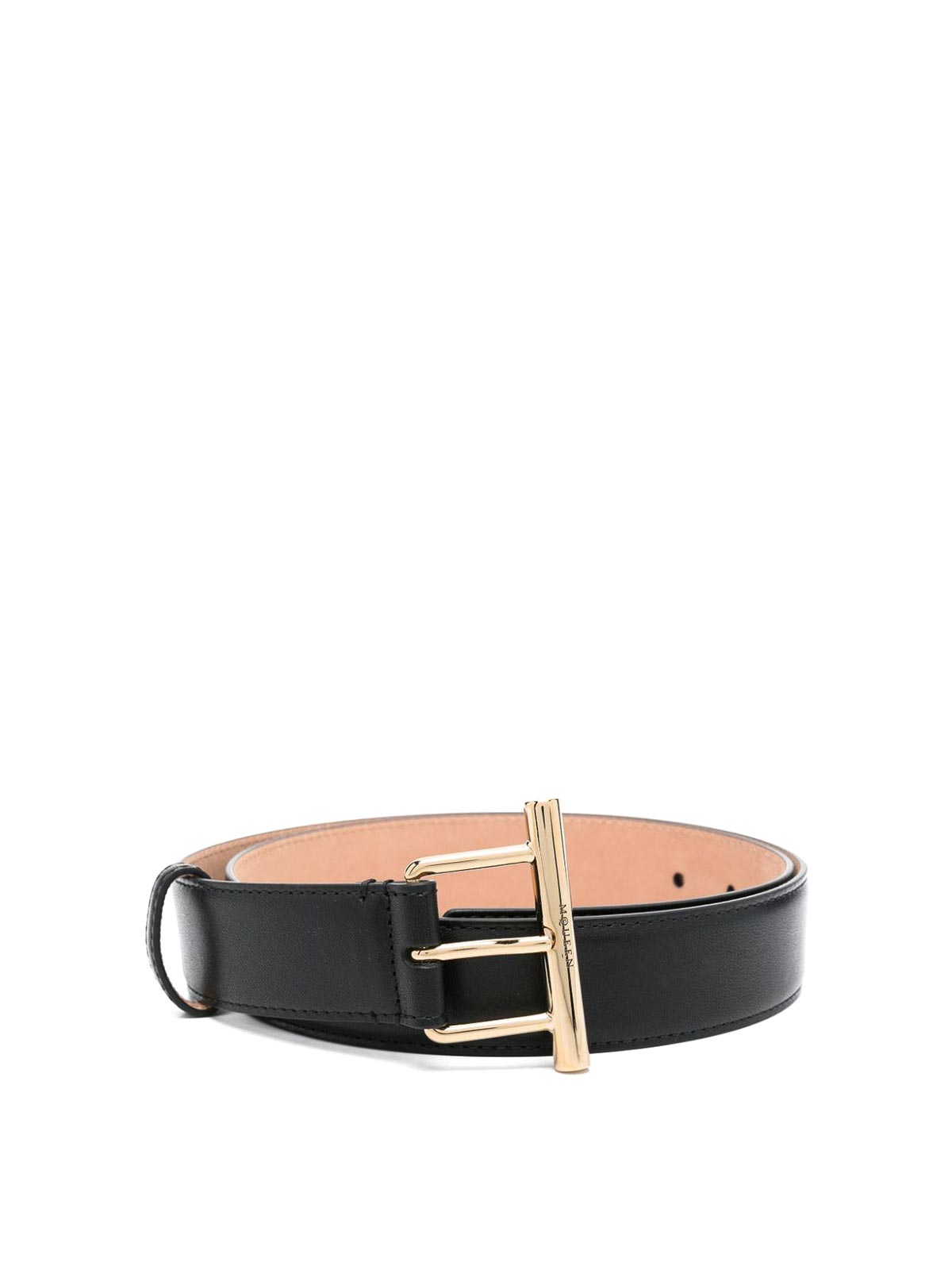 Shop Alexander Mcqueen Leather Belt In Black