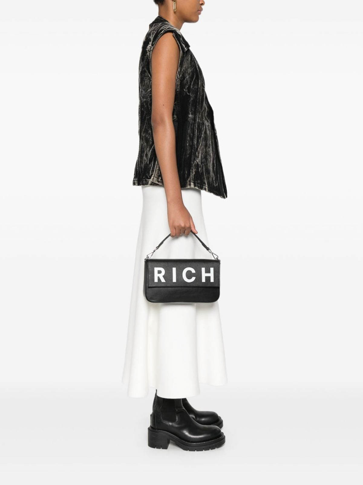 Shop John Richmond Shoulder Bag In White